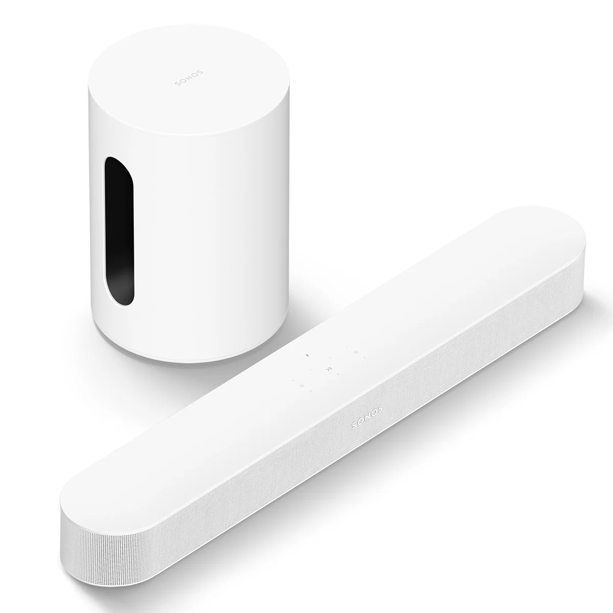 2026 Sonos Entertainment Set with Beam (Gen 2, White) Soundbar and Sub Mini Wireless Subwoofer (White)