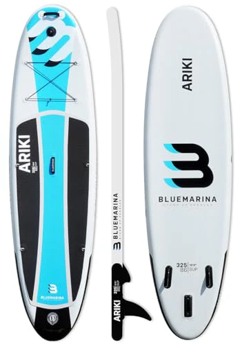 Bluemarina Stand Up Paddle Board aufblasbar Ariki | 𝟓 𝐉𝐀𝐇𝐑𝐄 𝐆𝐀𝐑𝐀𝐍𝐓𝐈𝐄 - 140 kg Tragkraft - Paddling Set - SUP Board - Surfbrett (Ariki 325x86x15cm)