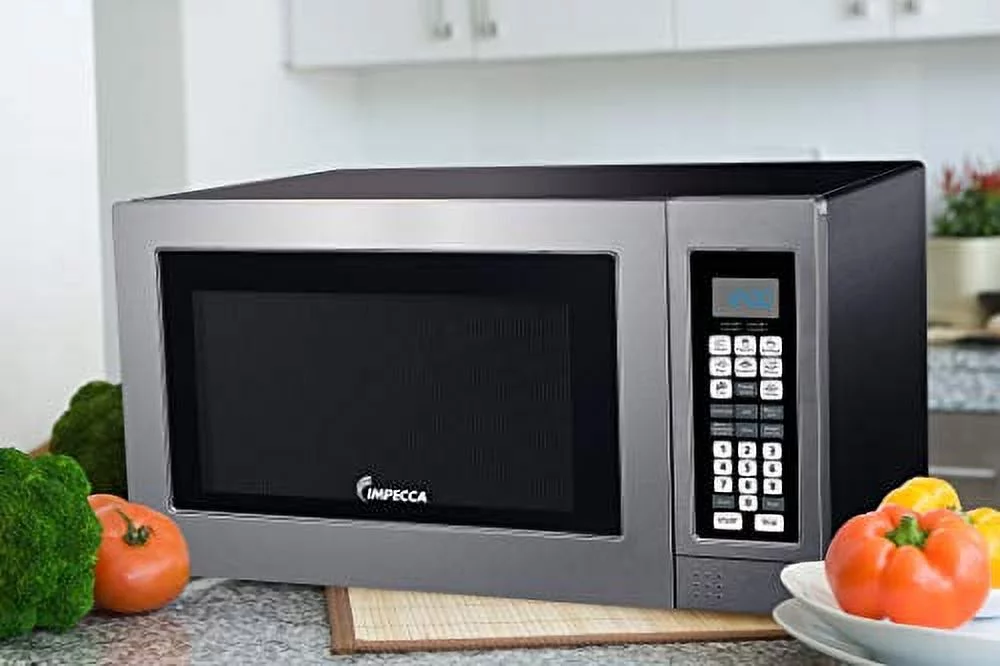 2026 Impecca CM-1295ST 22 Countertop Microwave with 1.2 cu. ft. Capacity Convection Grill and 1000 Watts Cooking Power in Stainless Steel