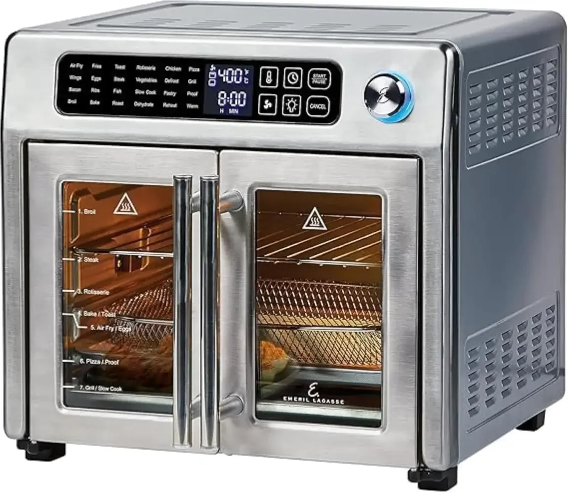 2026 Emeril Lagasse 26 QT Extra Large Air Fryer, Convection Toaster Oven with French Doors, Stainless Steel