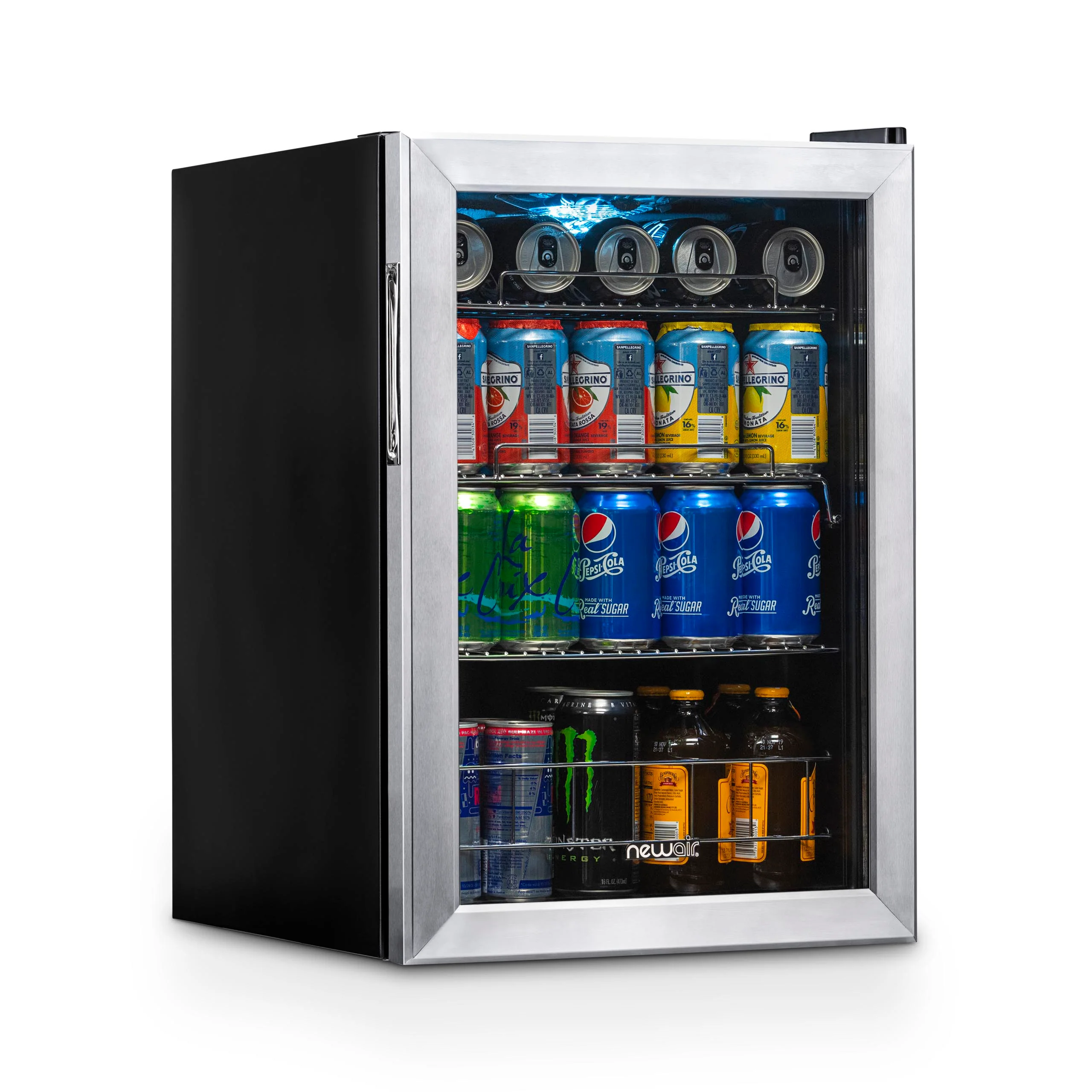 2026 Newair® 90-Can Freestanding Stainless Steel Beverage Fridge -17