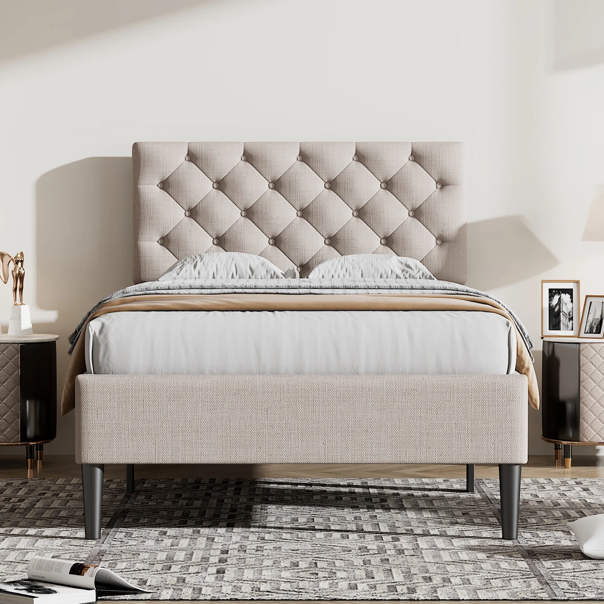 2026 Button-Tufted Platform Bed - Twin Size - Upgrade Your Bedroom