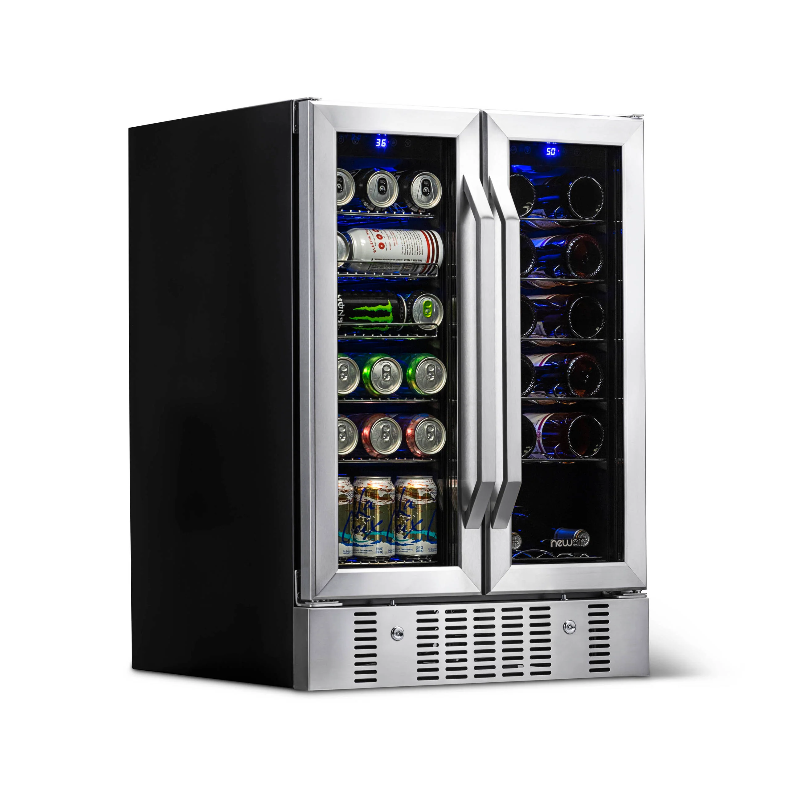 2026 Newair® 58-Can, 18-Bottle Built-in Dual Zone Beverage Fridge - 24