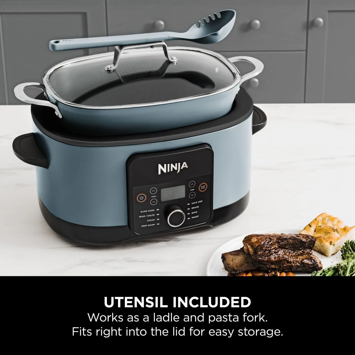 2026 Ninja Foodi PossibleCooker 8 in 1 Slow Cooker MC1001UK 8L Sea Salt Grey