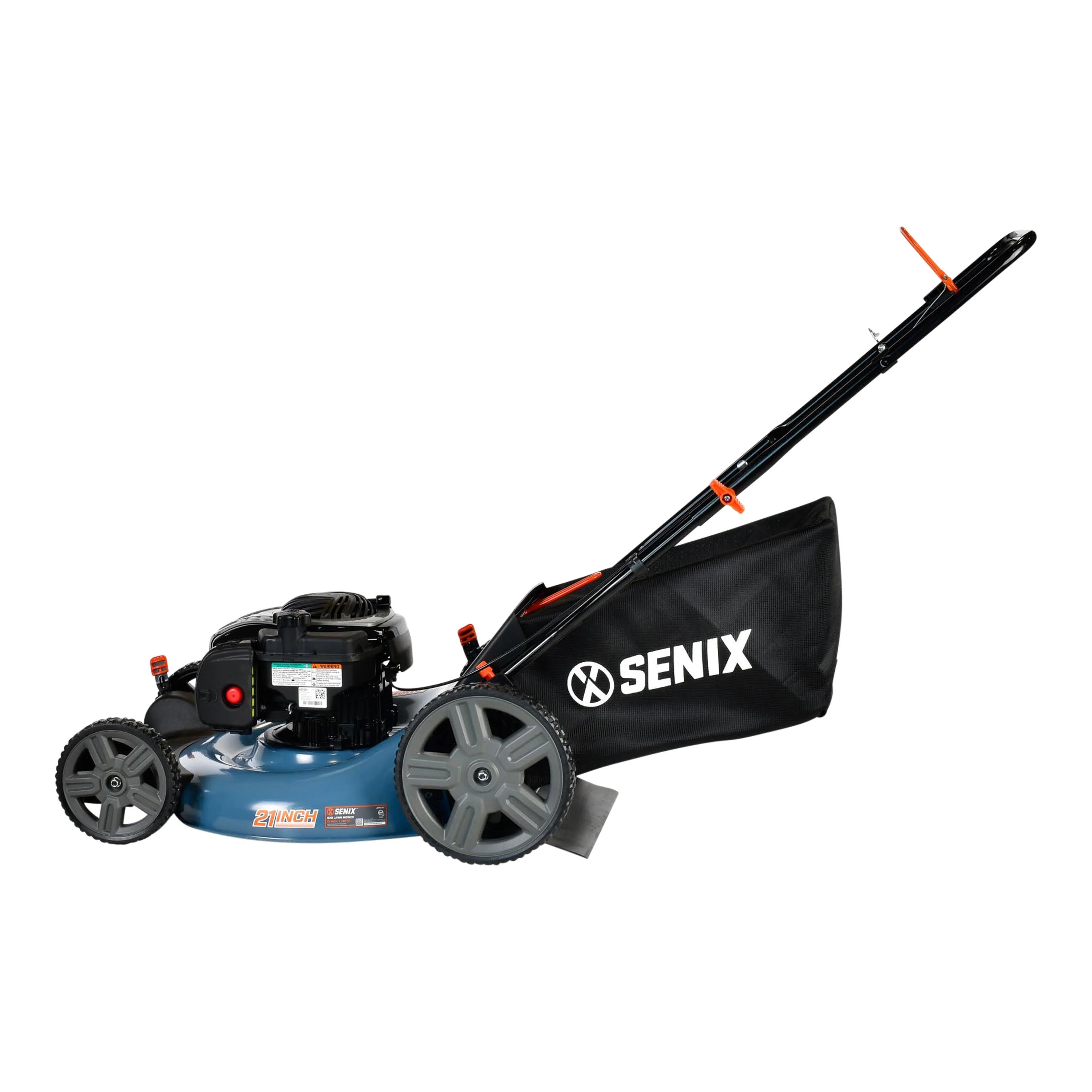 2026 SENIX 21-Inch Push Lawnmower, 140 cc 4-Cycle Briggs & Stratton Engine, 3-in-1 Mower, Prime & Pull, 6-Position Height Adjustment with 11-Inch Rear Wheels, LSPG-M7