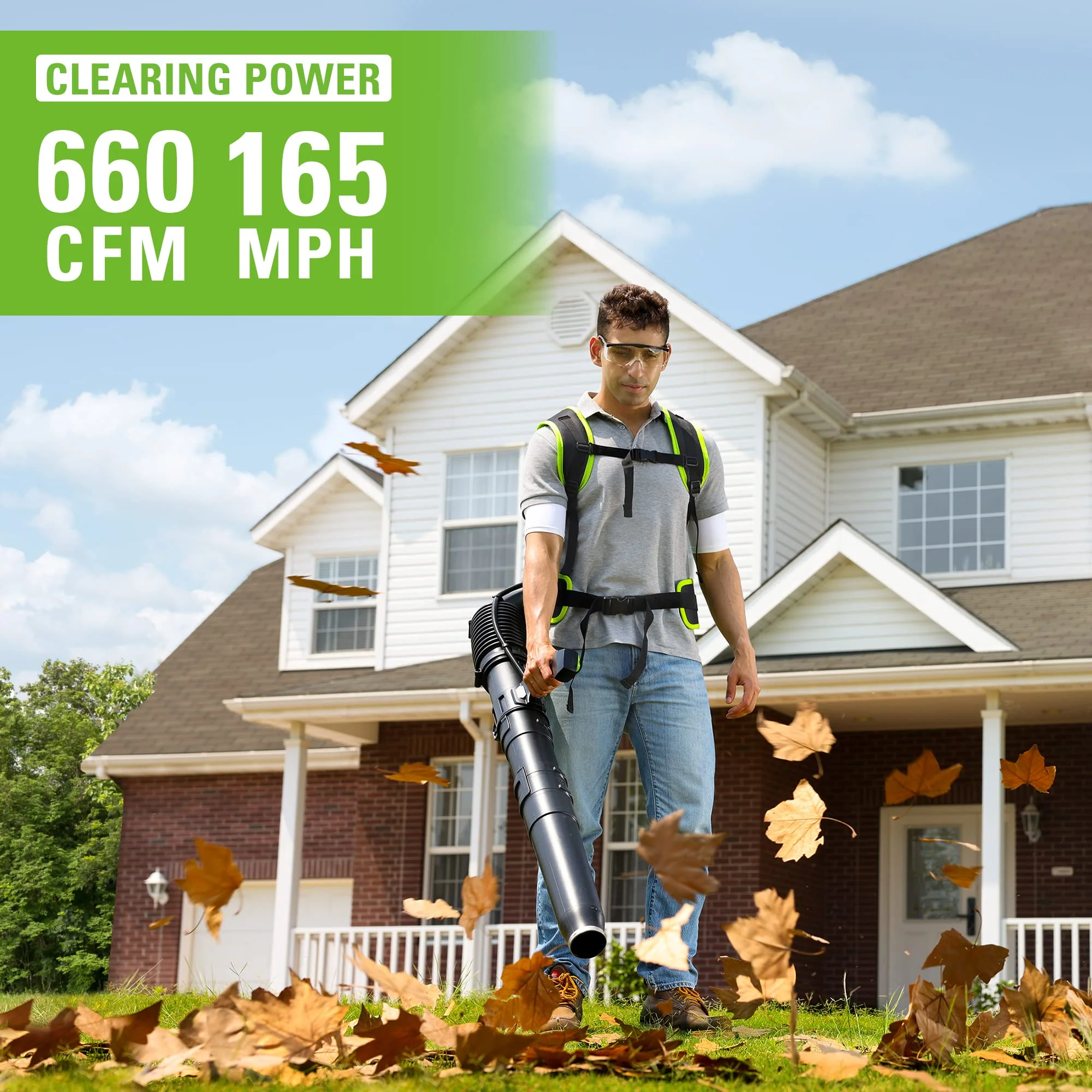 40V Gen 2 660 CFM Cordless Battery Brushless Backpack Blower w/ 8.0Ah Battery and Charger