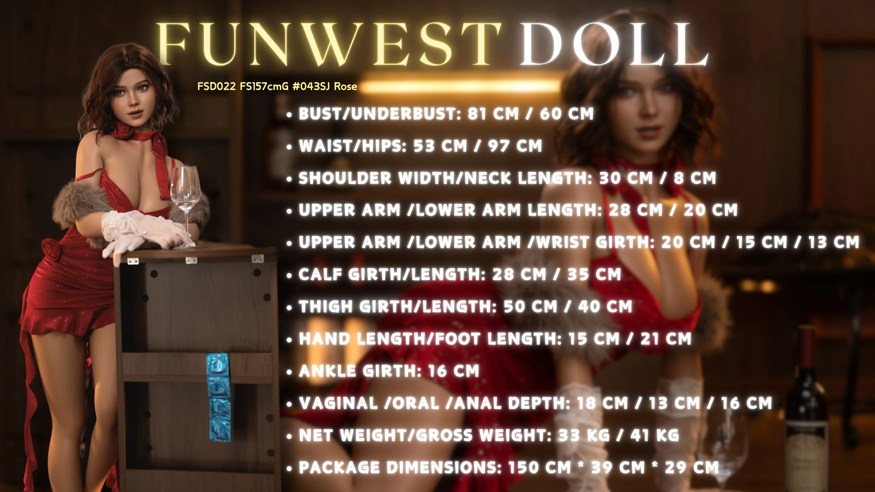 sex doll RCFunWest Doll - Rose - 157cm/5ft2 G-cup - Silicone Sex Doll - R C