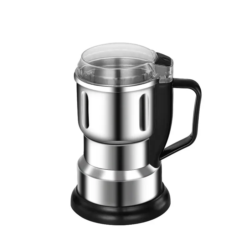 Electric Coffee Grinder Stainless Steel 4 Leaf Blade Coffee Bean Grinder Portable Handle Multifunction Spice Mill Home Use