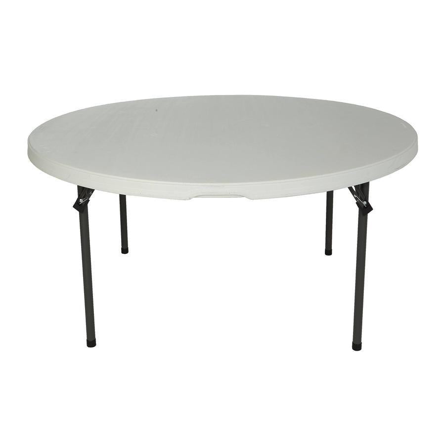 60 White Granite Round Folding Table