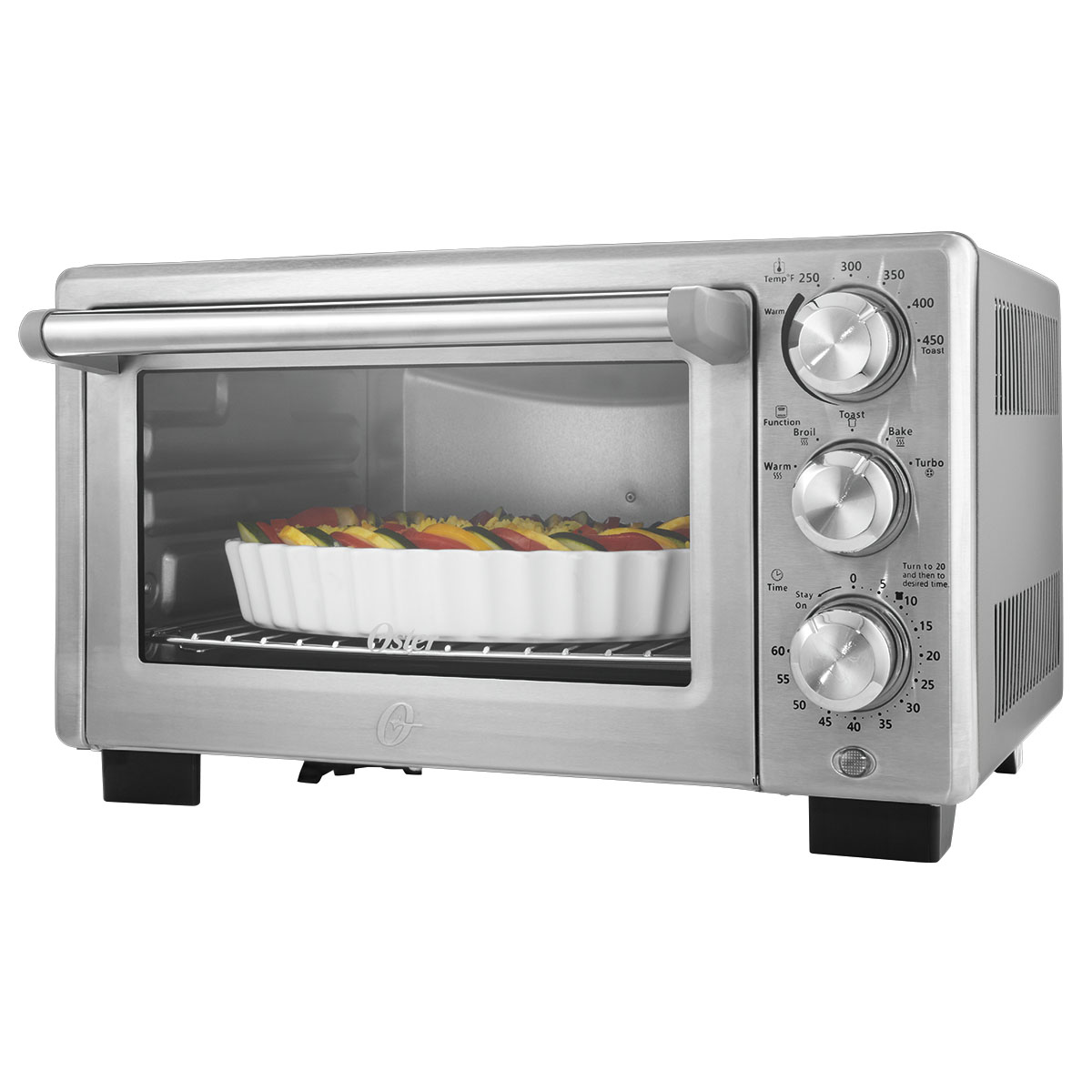 Oster Countertop Convection Toaster Oven, Stainless Steel, Fast Cooking, Adjustable Racks, Family-Size Capacity