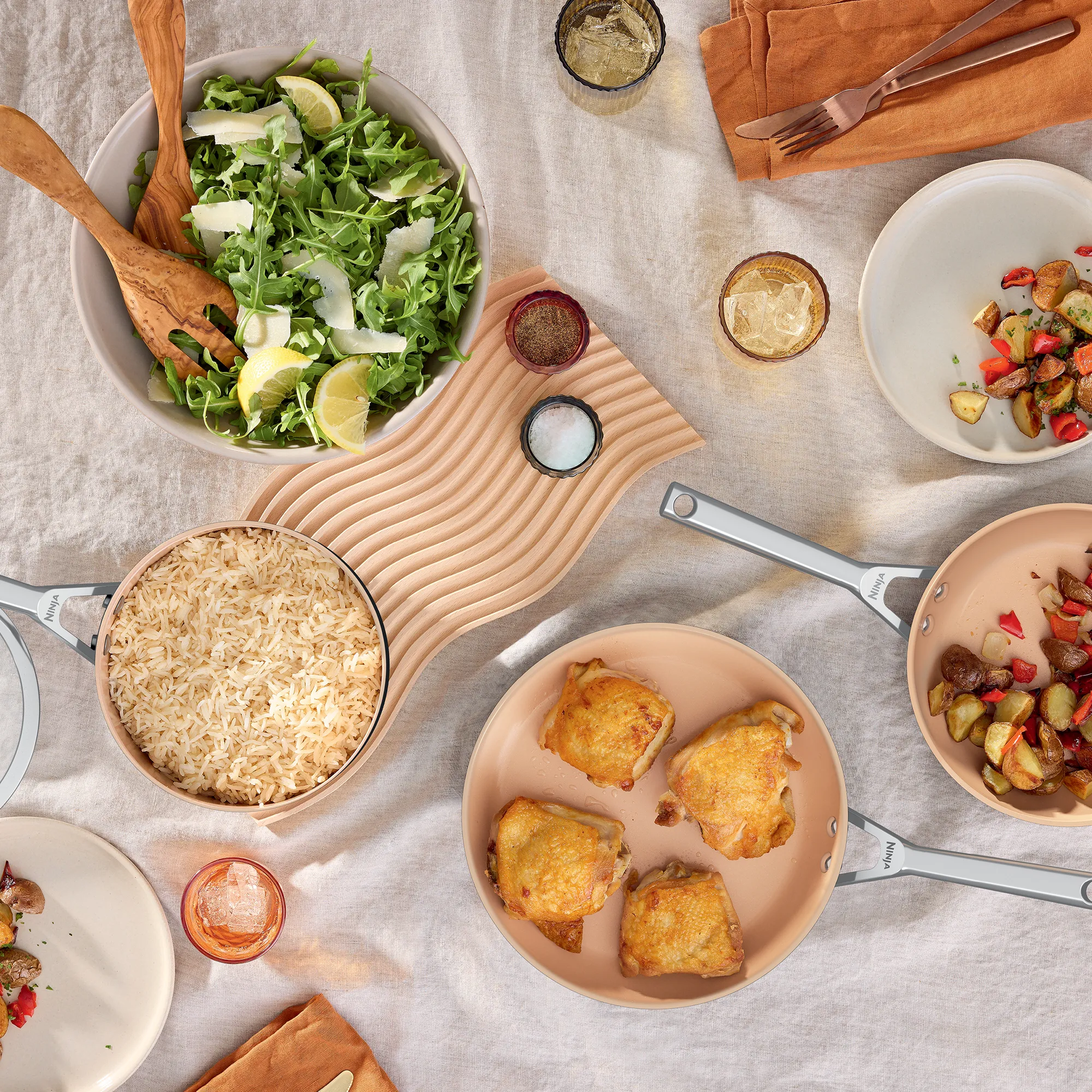 Ninja Extended Life™ Premium Ceramic Cookware with CeramicLock™ Coating – Durable Non-Stick, Oven Safe to 285°C