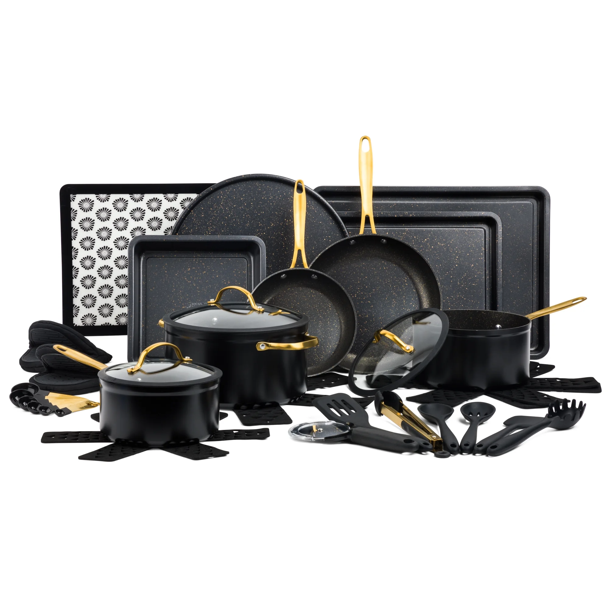 2026 Thyme & Table 32-Piece Cookware & Bakeware Non-Stick Set, Black