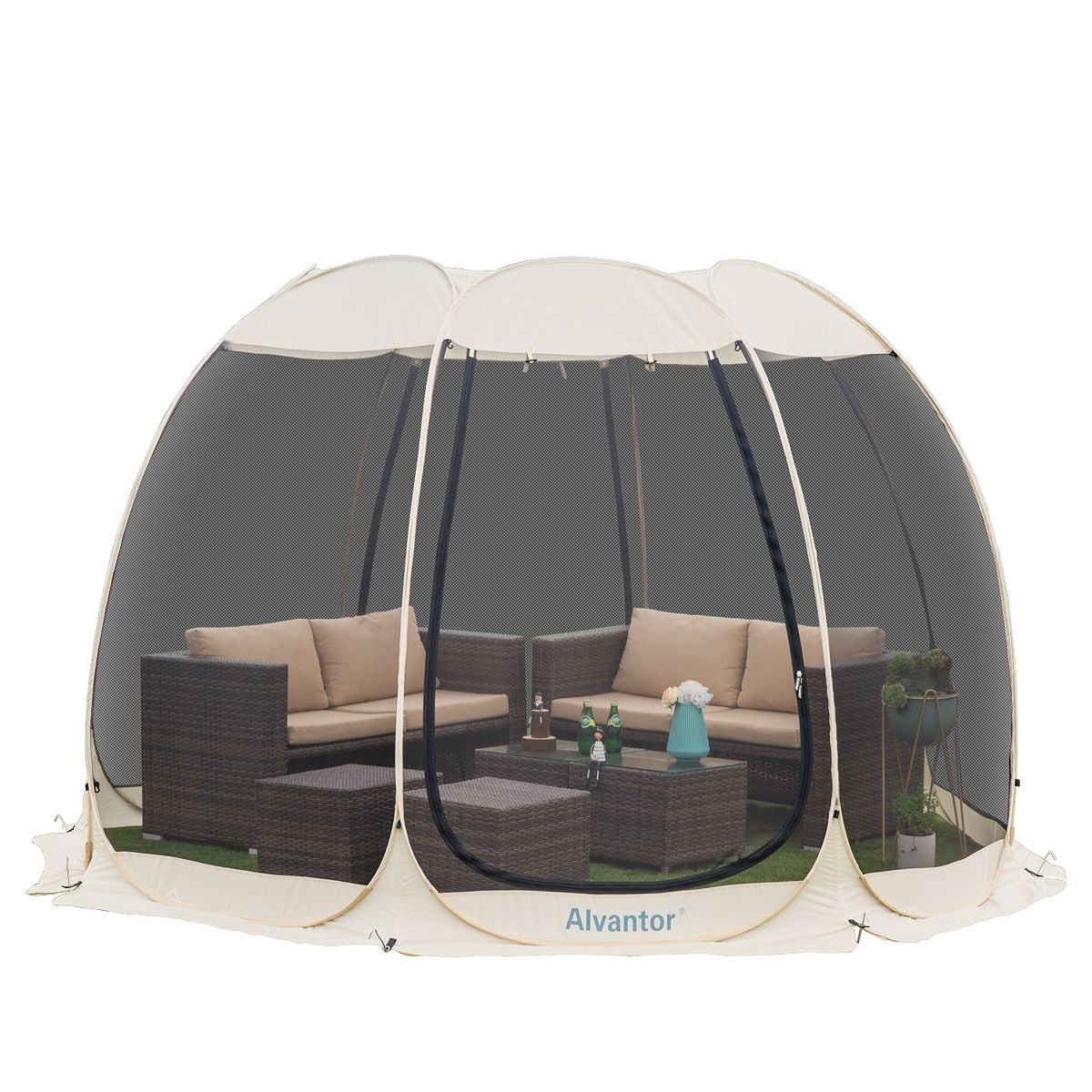 2026 Alvantor Screen House Room Camping 12'x12' Beige Instant Canopy