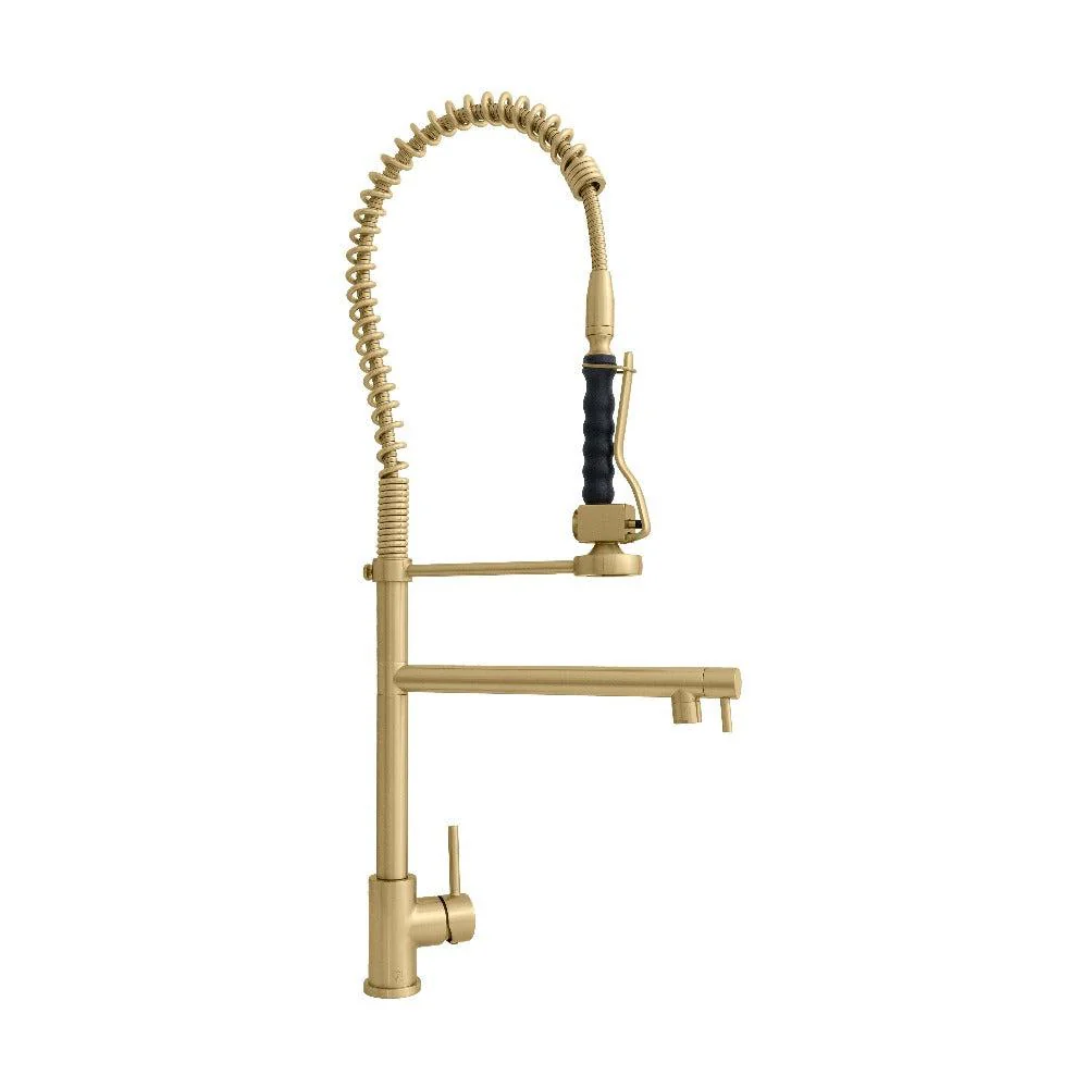 2026 ZLINE Van Gogh Pull Down Spring Kitchen Faucet with Pot Filler in Champagne Bronze (VNG-KF-CB)