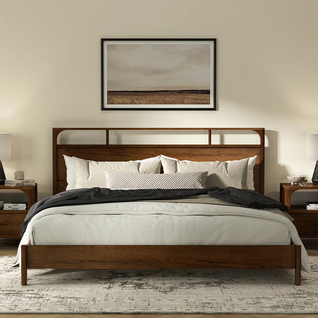 Cali Oak Bed - Walnut