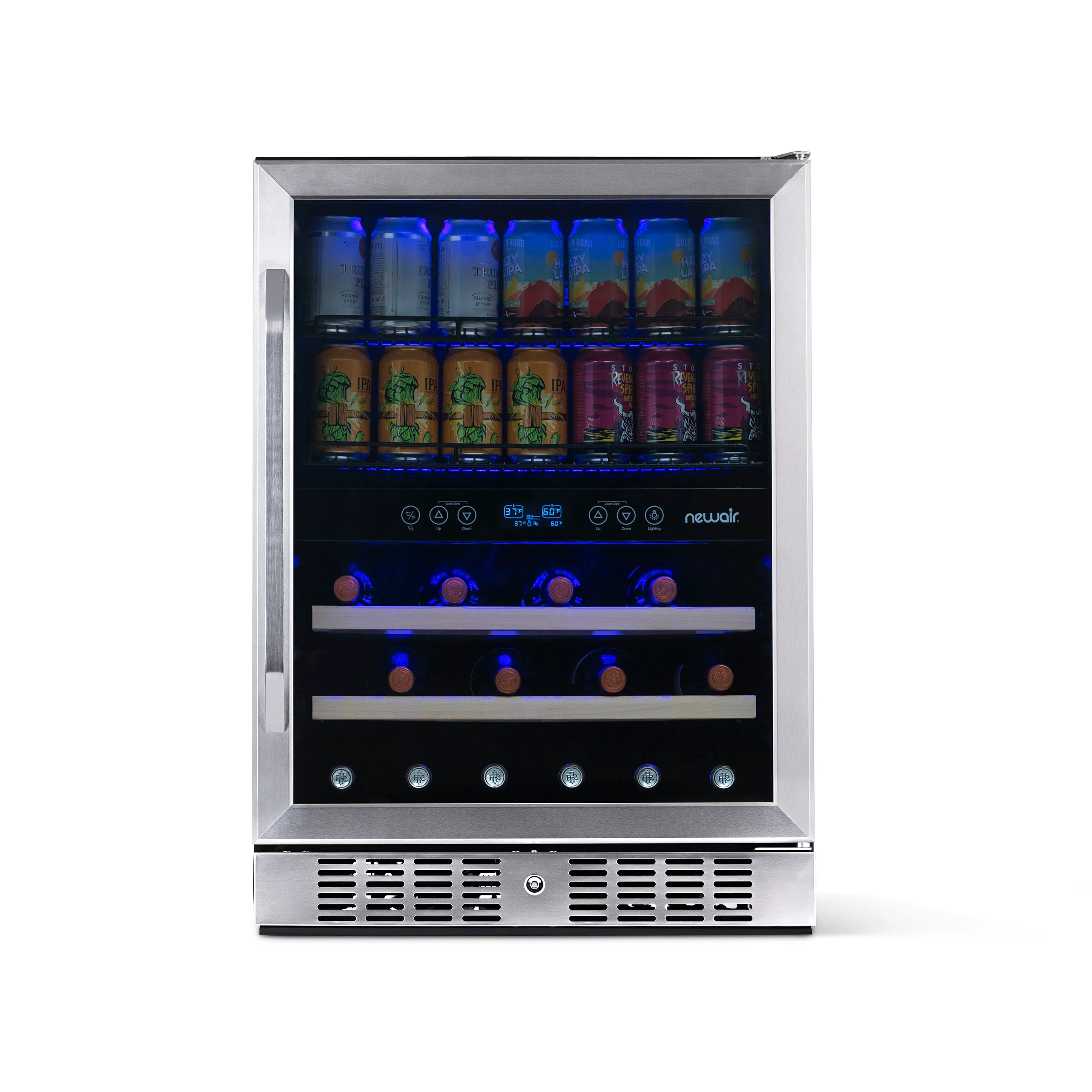 2026 Newair® 70-Can, 20-Bottle Built-in Dual Zone Beverage Fridge - 24