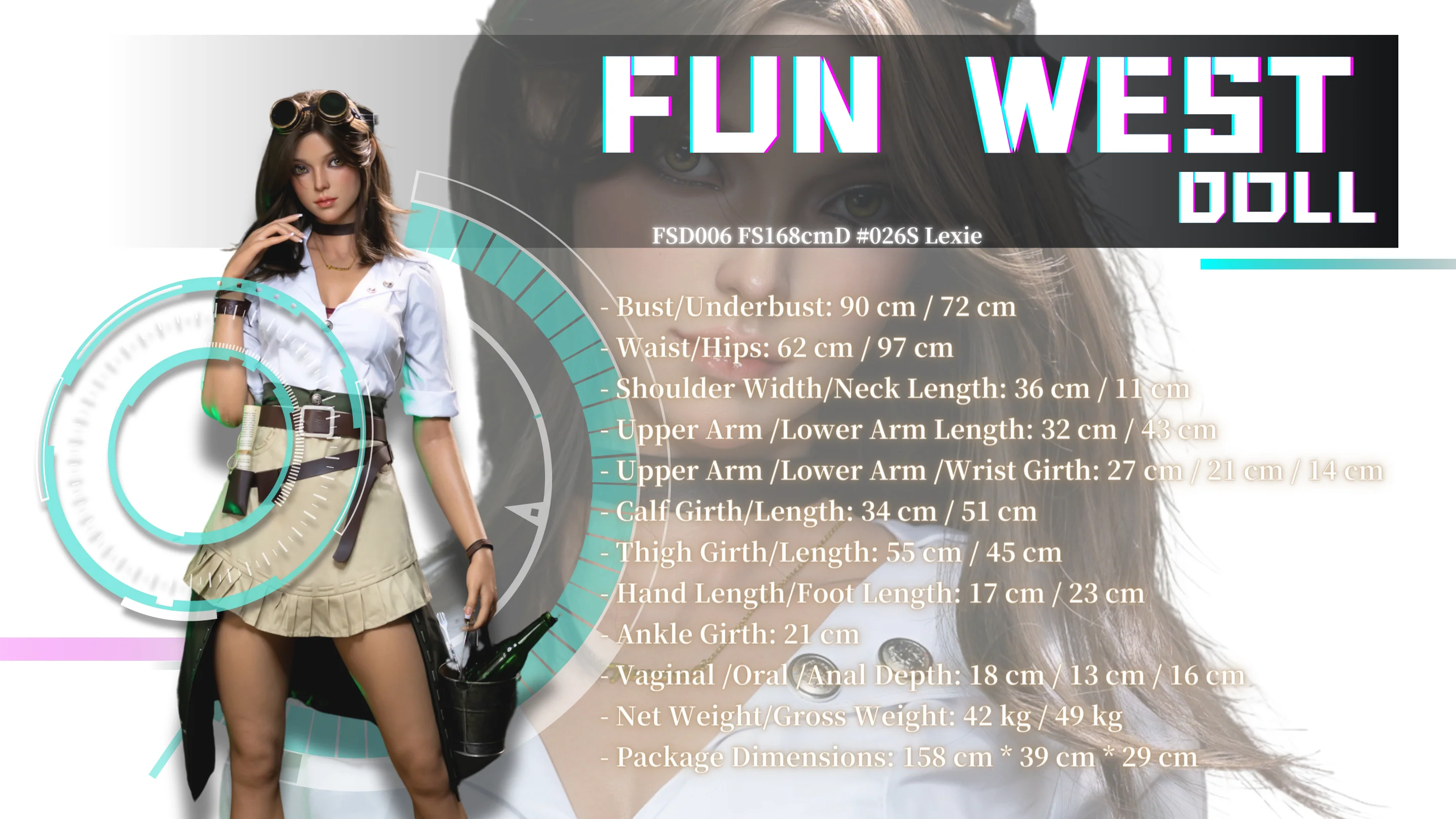 sex doll RCFunWest Doll - Lexie - 168cm/5ft6 D-cup - Silicone Sex Doll - R C