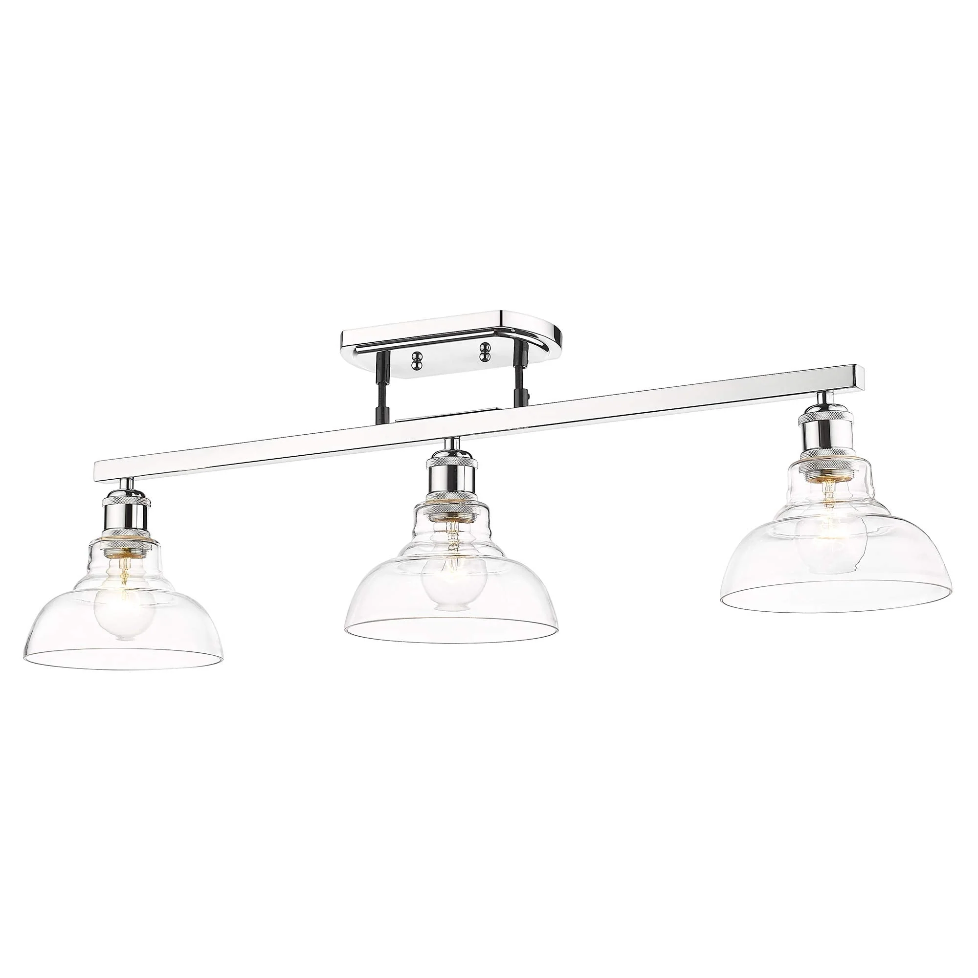 Decorative Lights Carver 3 Light Semi-Flush Matte Black with Clear Glass