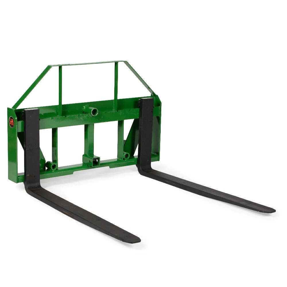 Titan Attachments UA USA Made Pallet Fork Frame Attachment, 48” Fork Blades, Fits John Deere Global Euro Tractors, Rated 4,500 LB