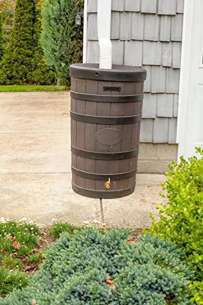 2026 Good Ideas Rain Wizard American Oak Rain Barrel – 50 Gallon