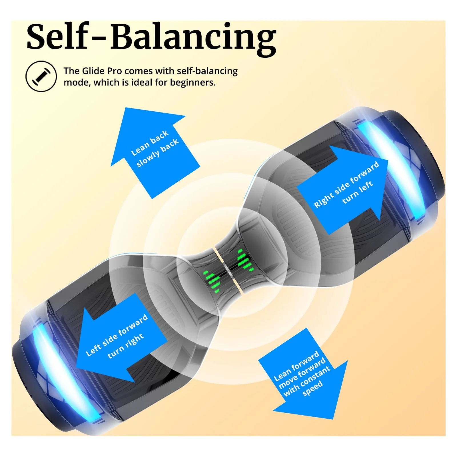 2026 GOTRAX GLIDE PRO Bluetooth Hoverboard, 6.5