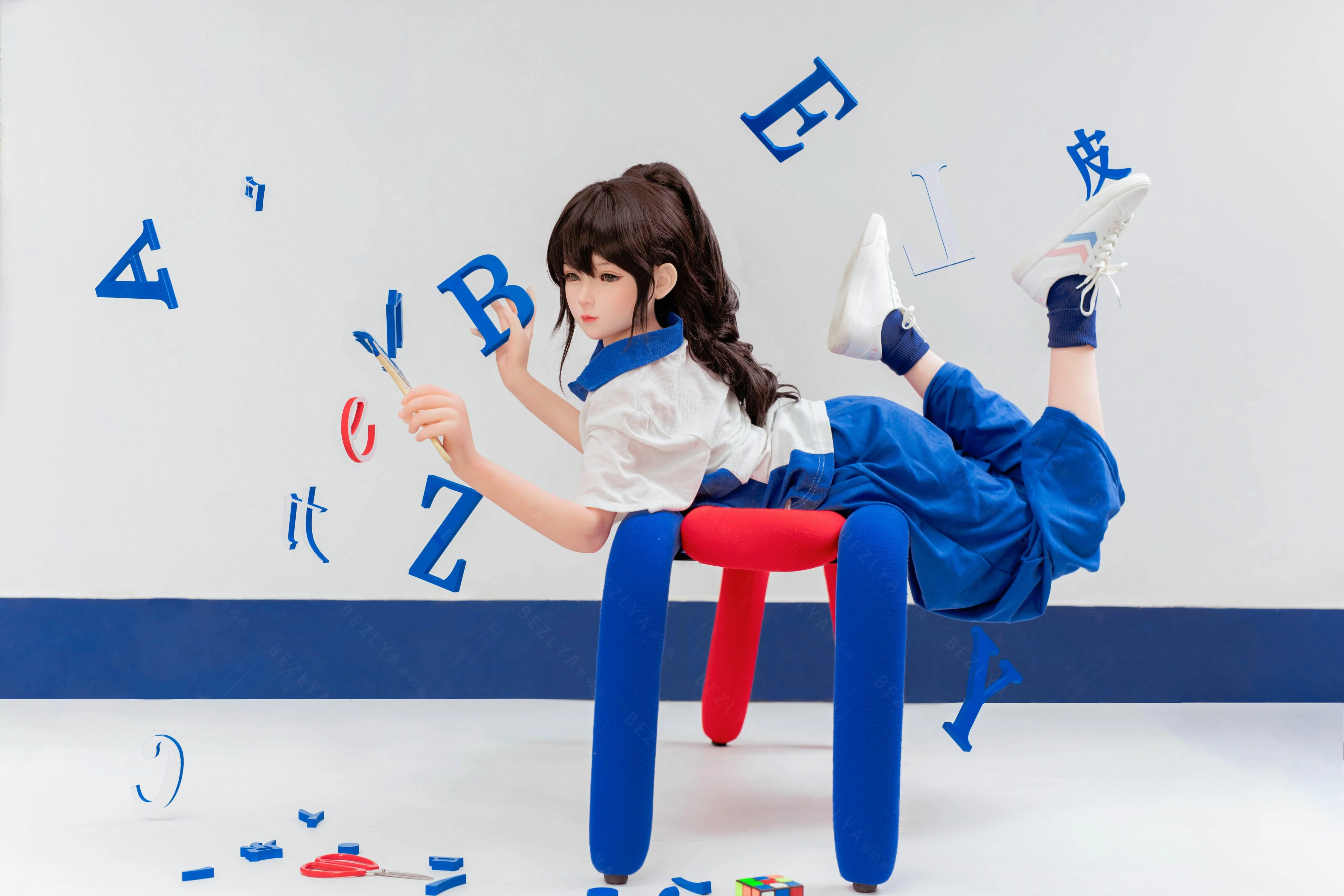 sex doll RCBezlya - Jasmine - 138cm/4ft6.25 - 2.0 AA-cup - Silicone Head + TPE Body Sex Doll - R C