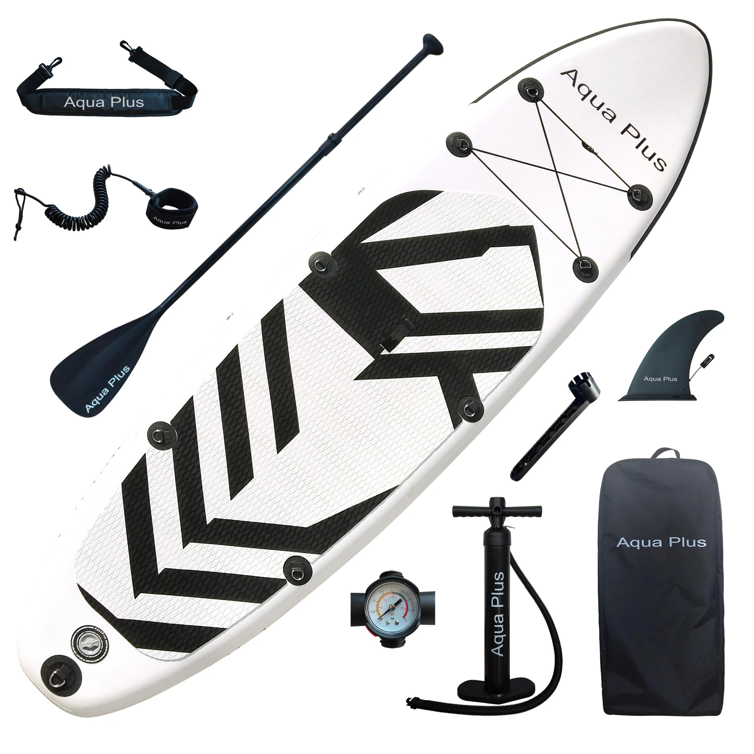 Aqua Plus 15cm Dickes,aufblasbares SUP für alle Fähigkeitsstufen,Stand Up Paddelbrett,Paddel,Pumpe,ISUP Reiserucksack,Jugendliche,Aufblasbare Boards für Stand Up Paddling