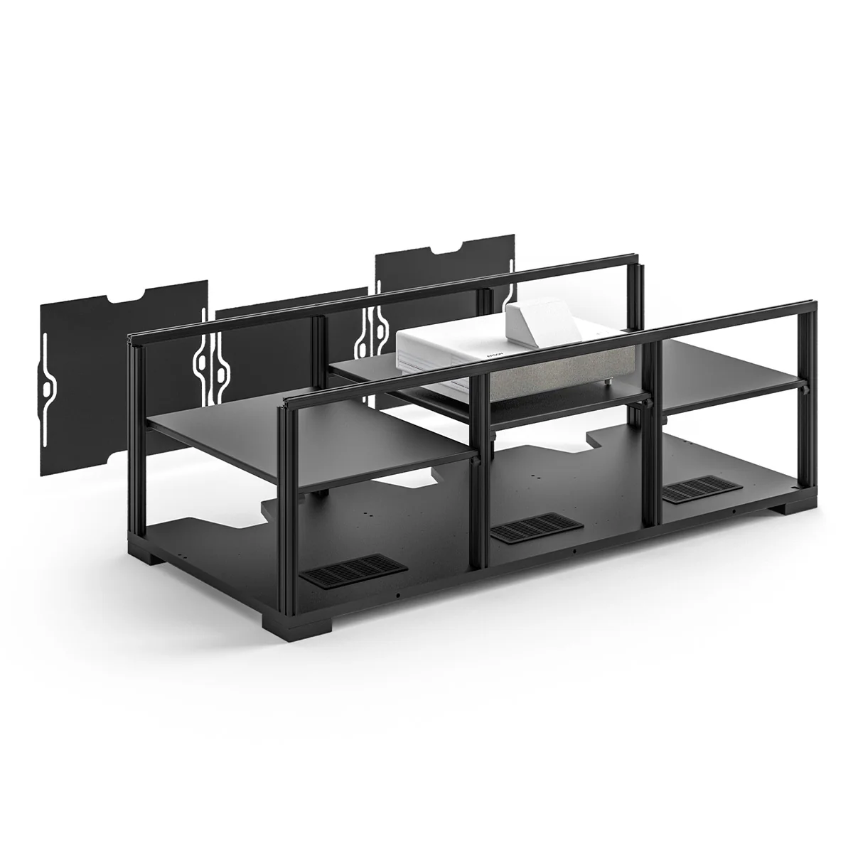 2026 Salamander Chameleon Collection Siena 237S EPS Projector Integrated Cabinet for Epson LS500 (Medium Walnut)