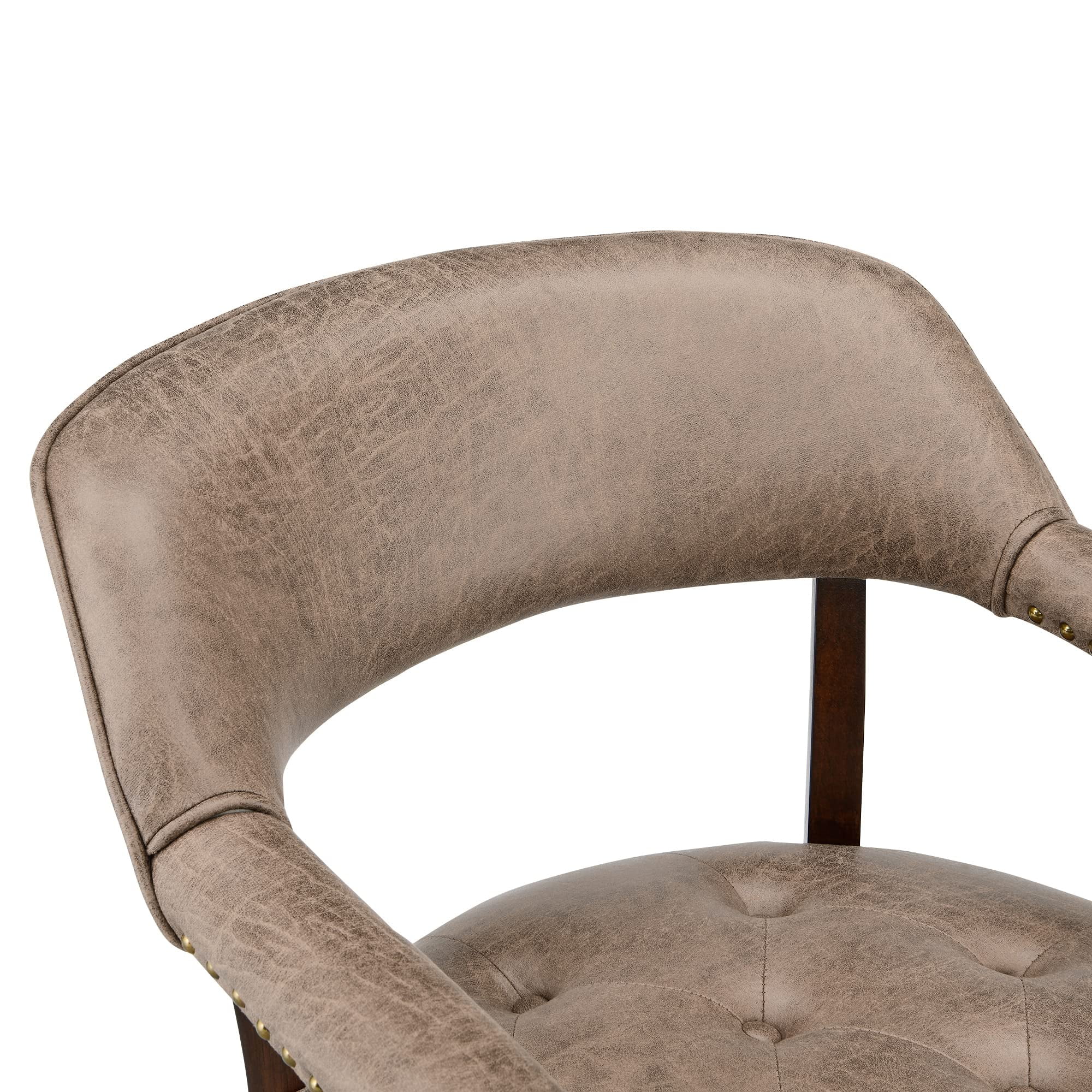 2026 JESONVID Dining Chair with Casters Set of 2, Captain's Chair with Caster Dining Room Chairs with Rollers Curving Backrest Dinette Sets Poker Chair with Wheels Rolling Chairs,Light Yellow