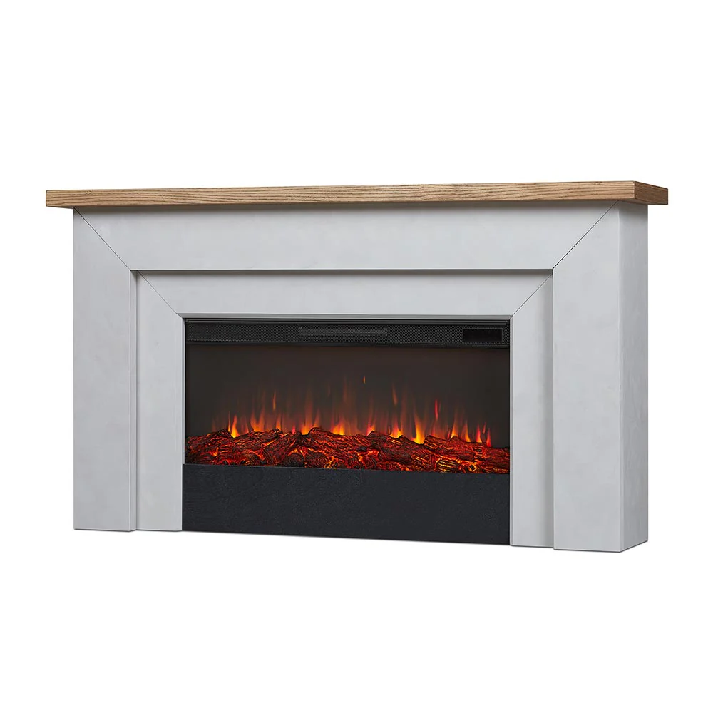 2026 Real Flame Malie Landscape 67-in Fireplace Mantel Package in Venetian Gray
