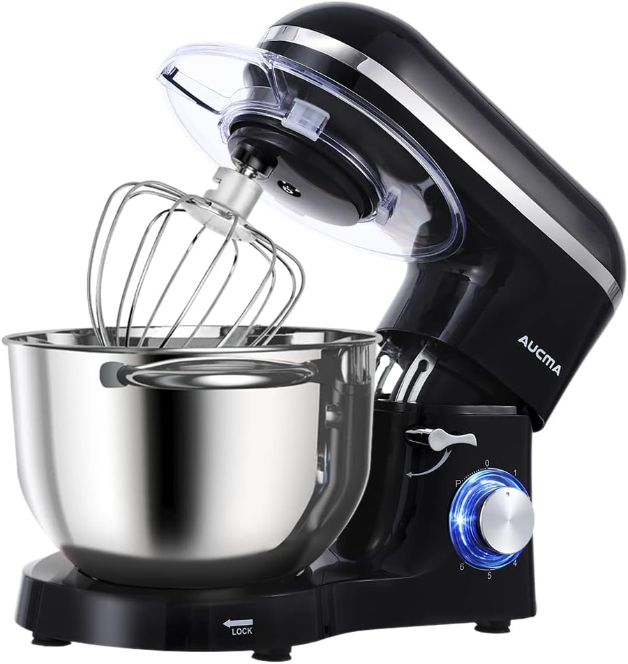 2026 Aucma Stand Mixer, 6.5-QT 660W 6-Speed Tilt-Head Food Mixer, Kitchen Electric Mixer