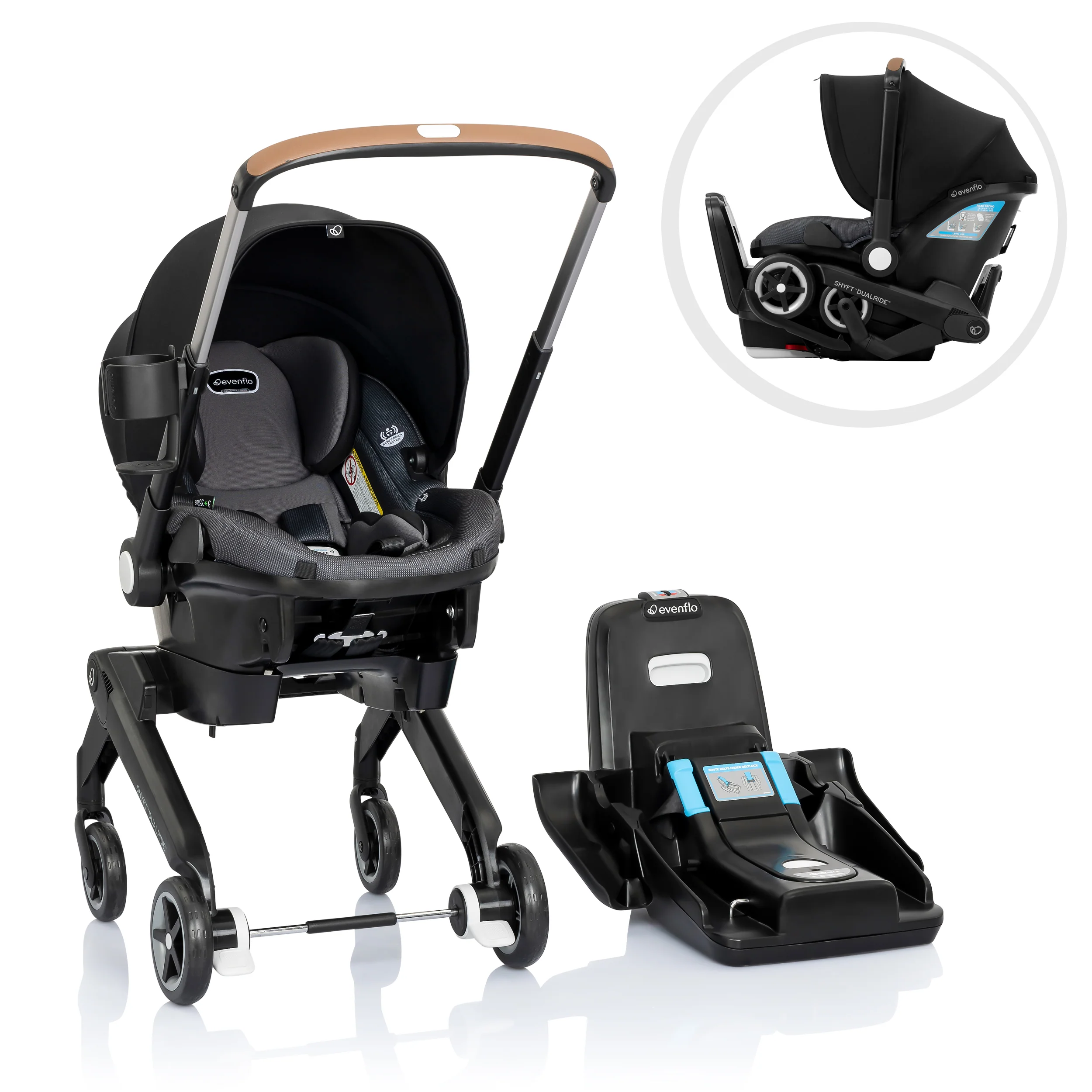 2026 Shyft DualRide Infant Car Seat Stroller Combo with Carryall Storage
