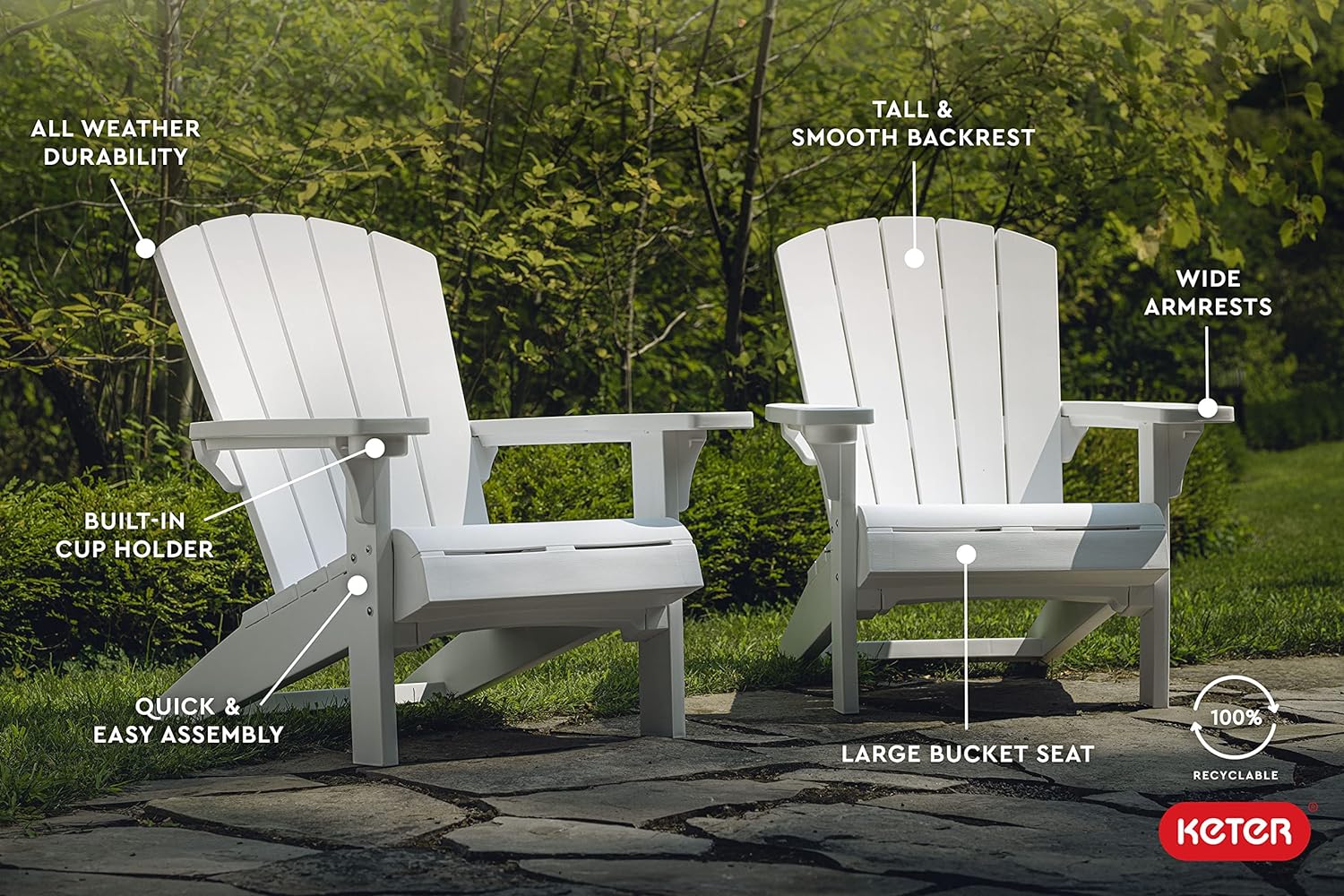 2026 Keter Alpine Adirondack Chair - White