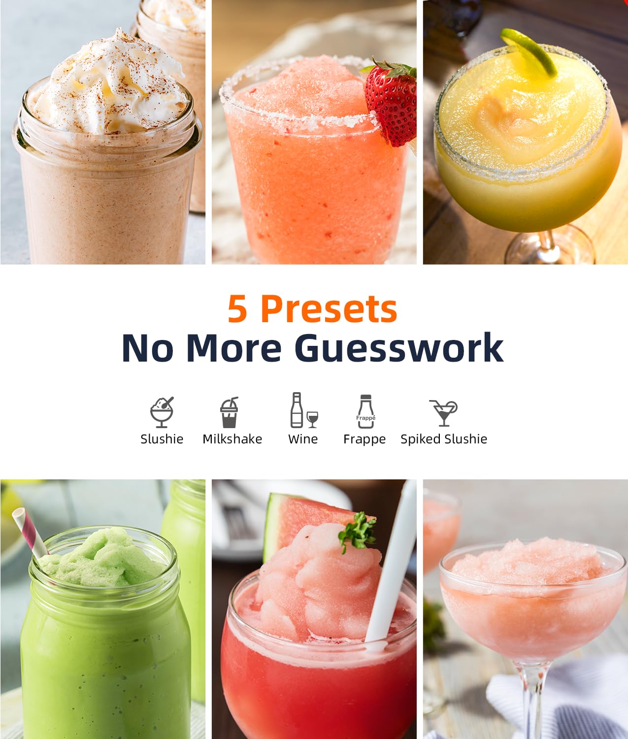 2026 Slushie Machine,24-Hour Delay Start&Cold Retention, 68 oz Slushy Machine with Self-Cleaning Function, Frozen Drink Maker with 5 Preset Programs,Frozen Margaritas, Frappés, and More