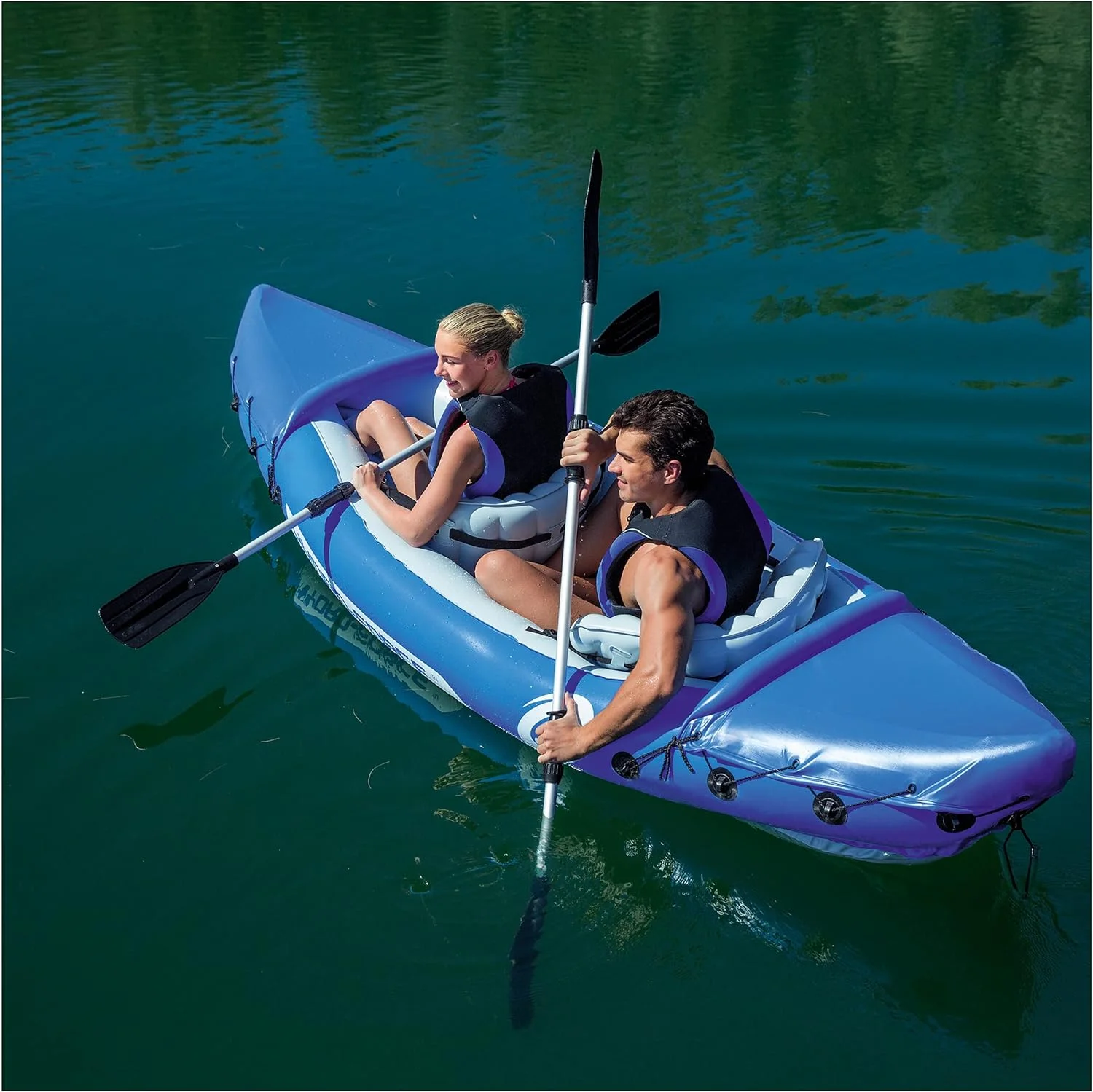 2026 Bestway- Lite-Rapid X2 Inflatable Voyager Kayak, Blue, 126 x 35 in.