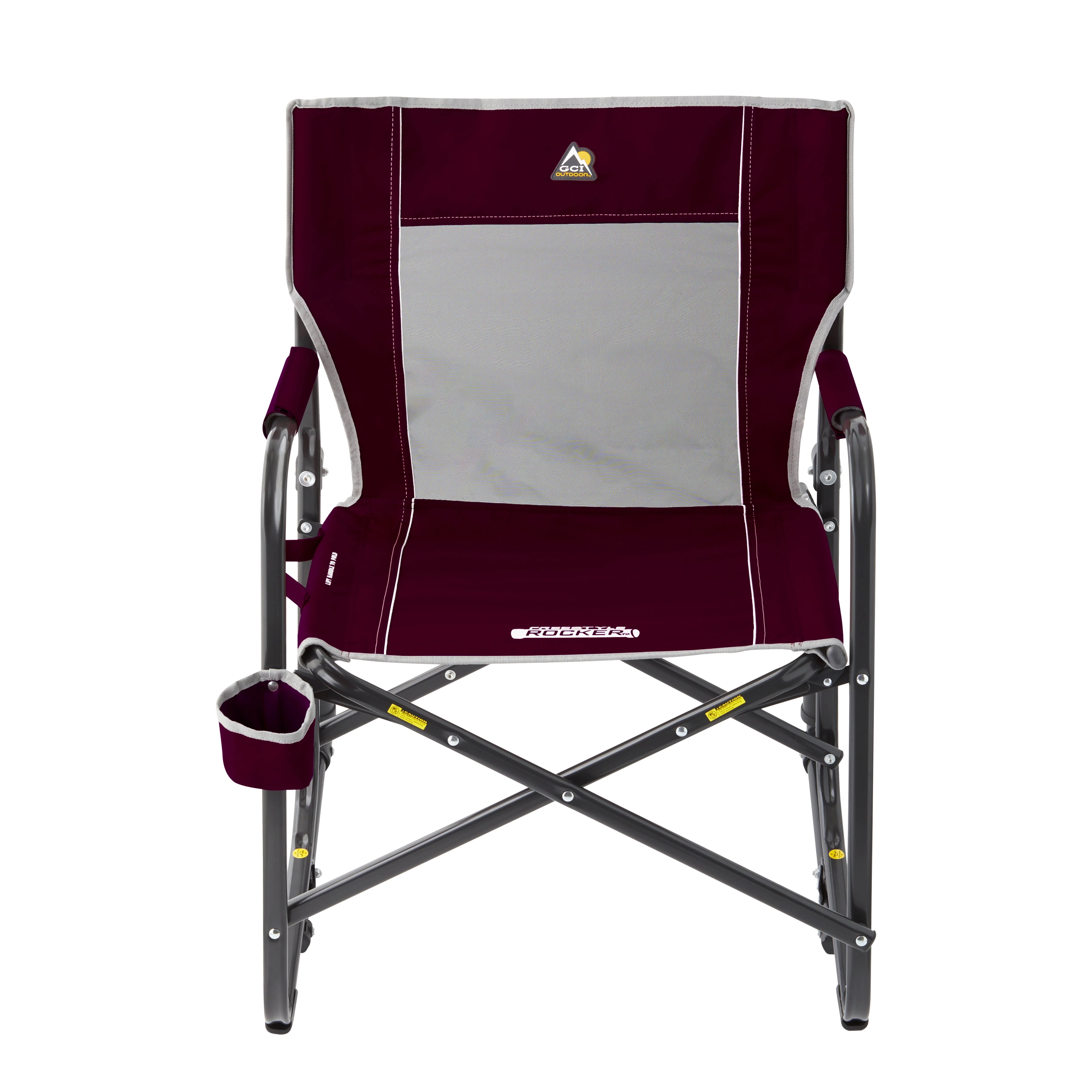 2026 GCI Outdoor Freestyle Rocker Foldable Rocking Camp Chair, Maroon