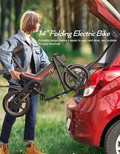 2026 Sailnovo 14'' Electric Bicycle for Adults and Teenagers, Folding Electric Bike with Built-in Li-ion Battery