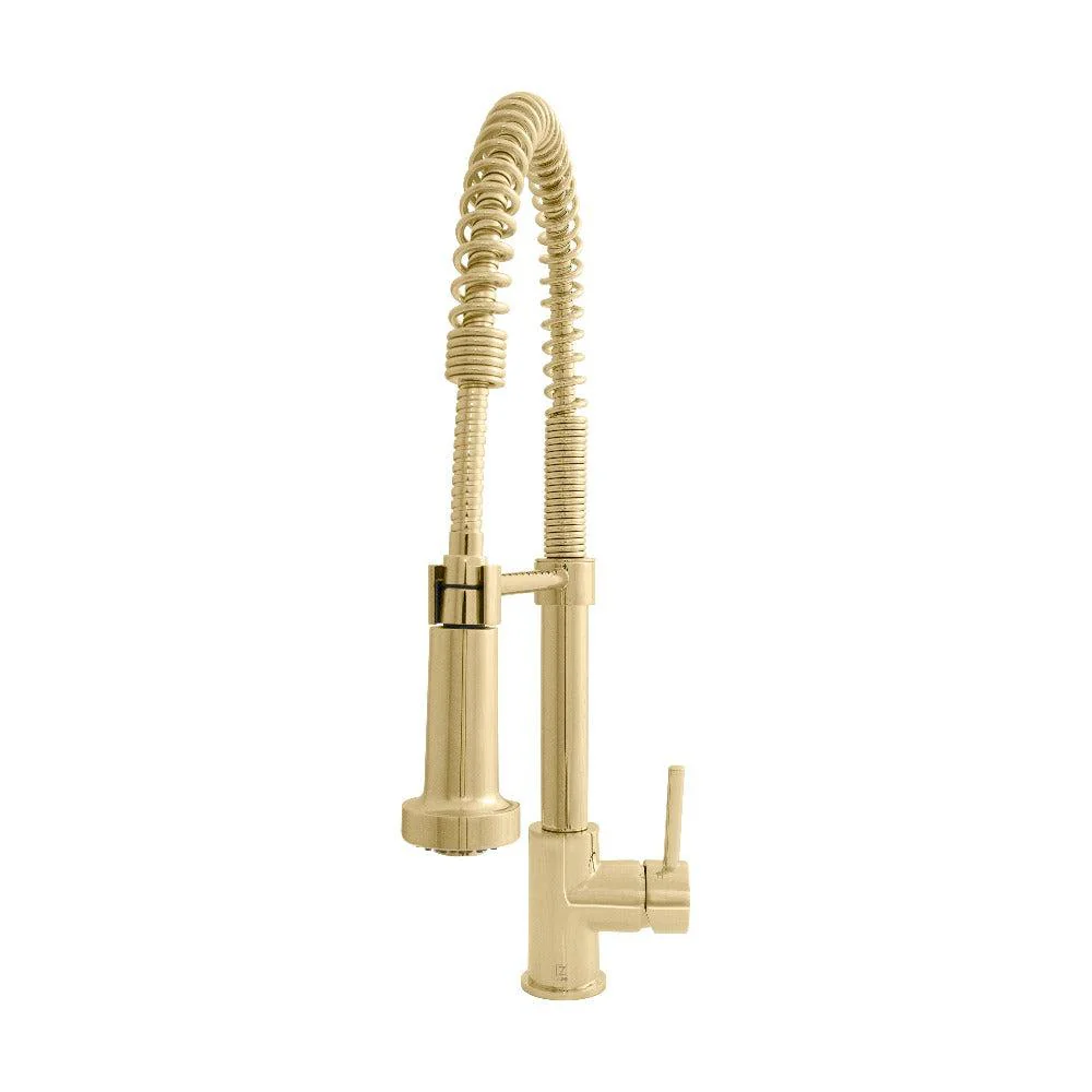 2026 ZLINE Apollo Pull Down Spring Single Handle Kitchen Faucet in Polished Gold (APL-KF-PG)