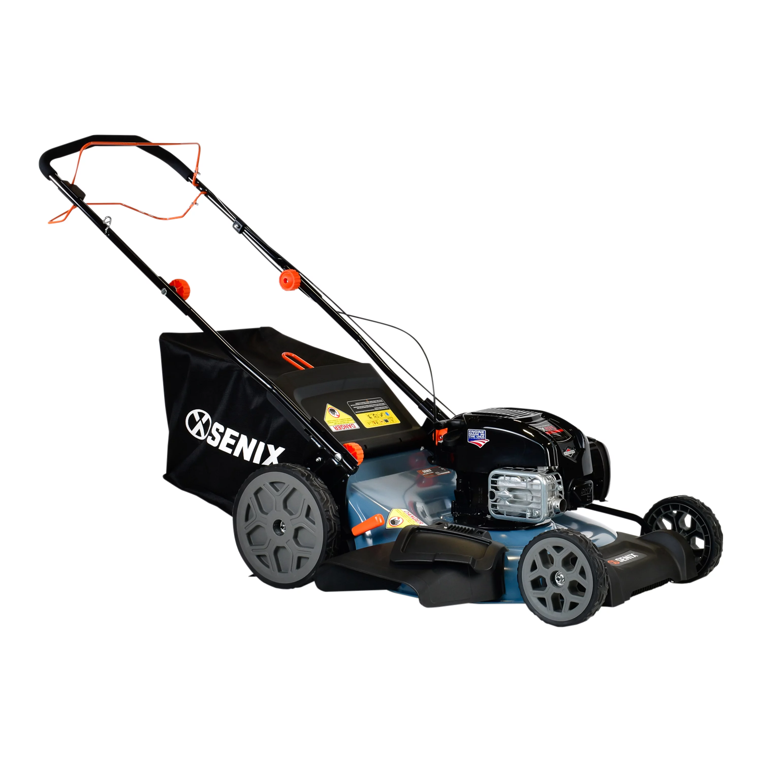2026 SENIX 22-Inch 163 cc 4-Cycle Gas Powered RWD Self-Propelled Lawn Mower, 3-In-1, 1-Step Start Auto Choke, Single Lever Height Adjustment, 11-In Rear Wheels, LSSG-H1