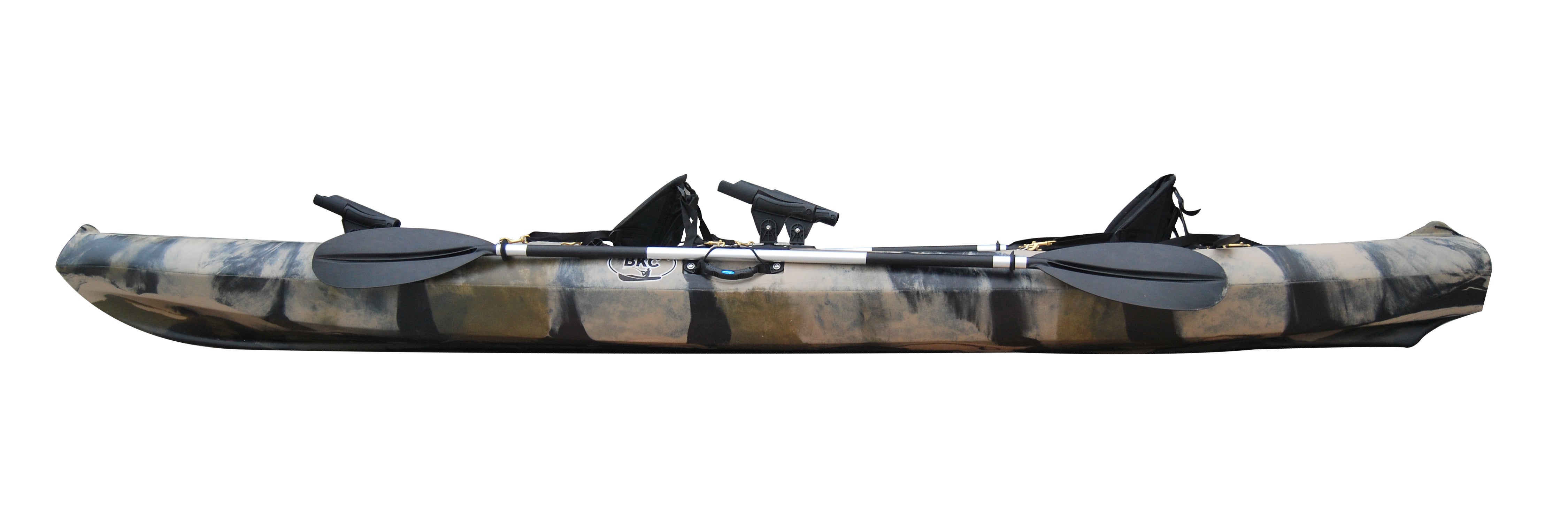 2026 BKC TK181 Angler 12-foot, 8 inch Tandem 2 Person Sit On Top Fishing Kayak w/ Padded Seats and Paddles