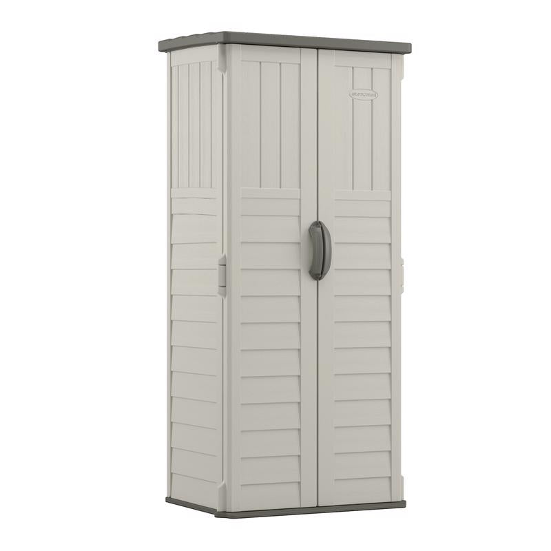 2026 Suncast Plastic Vertical Storage Shed with Floor Kit Gray