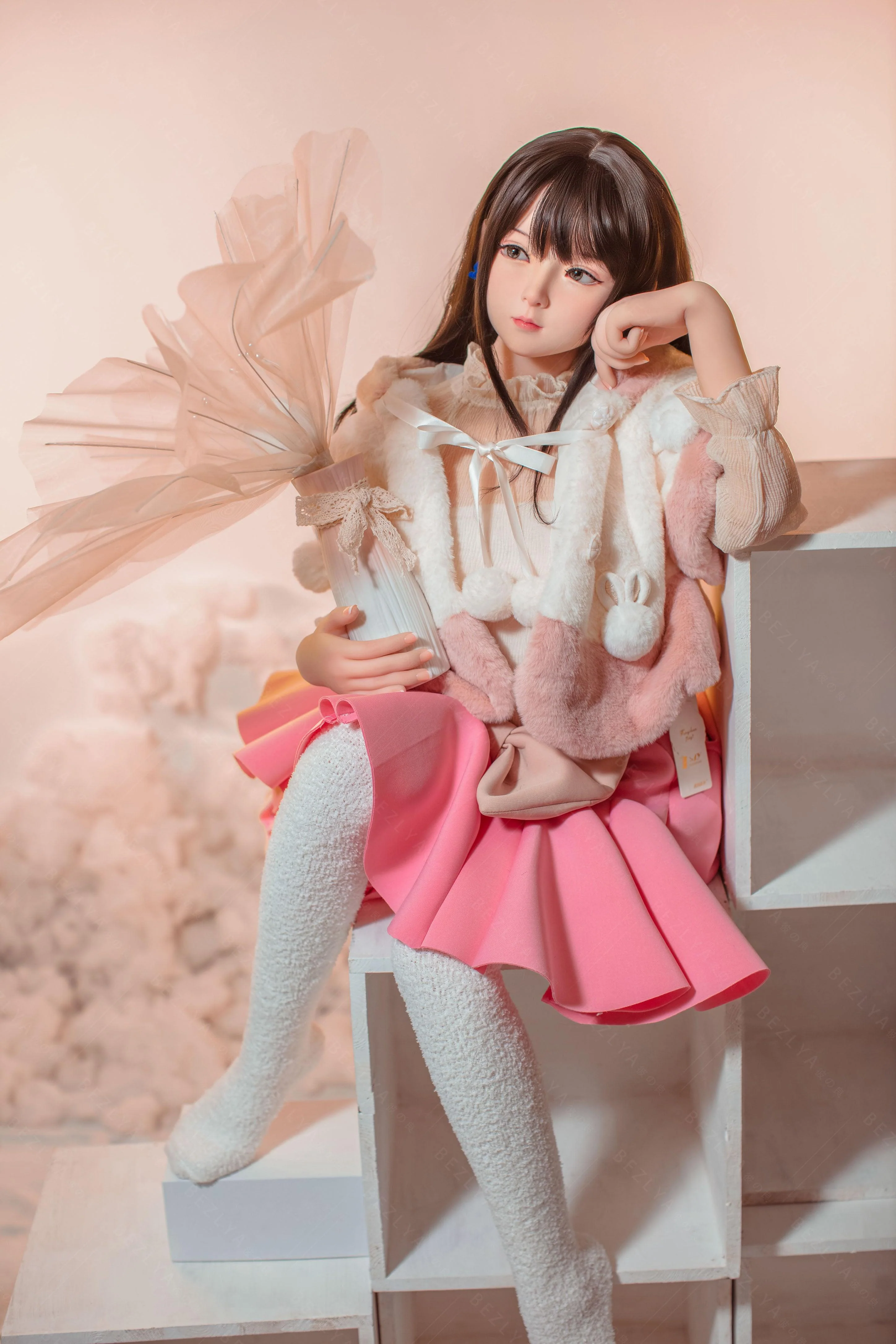 sex doll RCBezlya - Jasmine - 138cm/4ft6.25 - 2.0 AA-cup - Silicone Head + TPE Body Sex Doll - R C