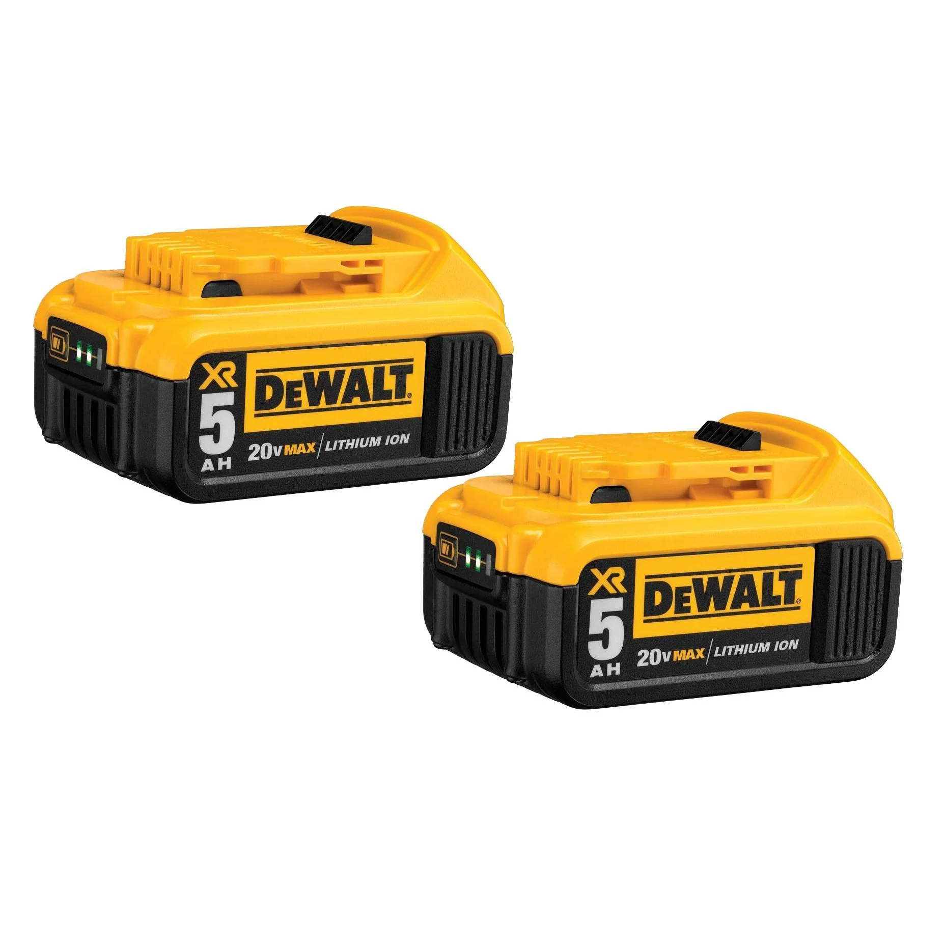 2026 DeWALT DCB205-2 20V MAX Premium XR 5.0Ah Lithium Ion Power Tool Battery - 2 Pack