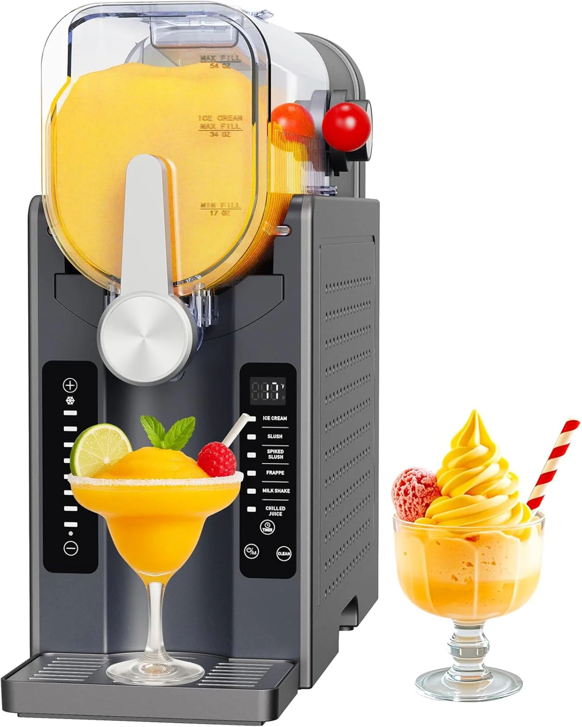 2026 Slushie Machine: No Ice Needed All-in-One Slushy Maker for Home, Real-Time Temp Display, Auto-Clean, 6 Preset | Frozen Margaritas, Cocktails, Frappés, Ice Cream, Smoothies, Milkshakes,Summer Parties