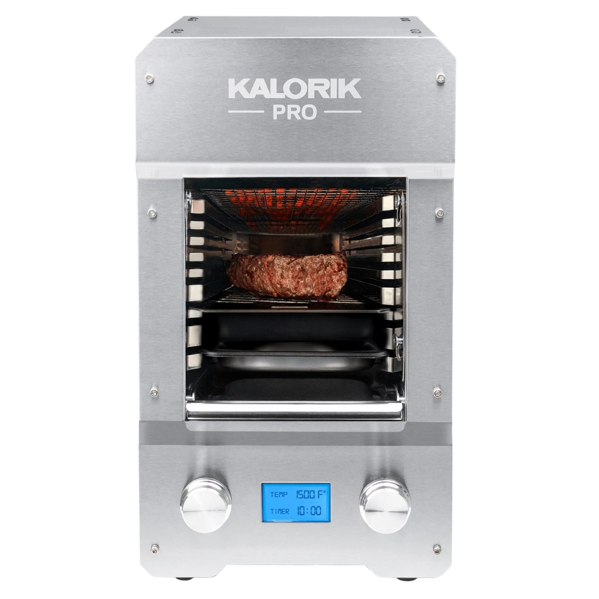 Kalorik® Pro 1500°F Electric Steakhouse Grill – Gas-Free Indoor Grill with Ceramic Superheating Elements & Top-Down Cooking