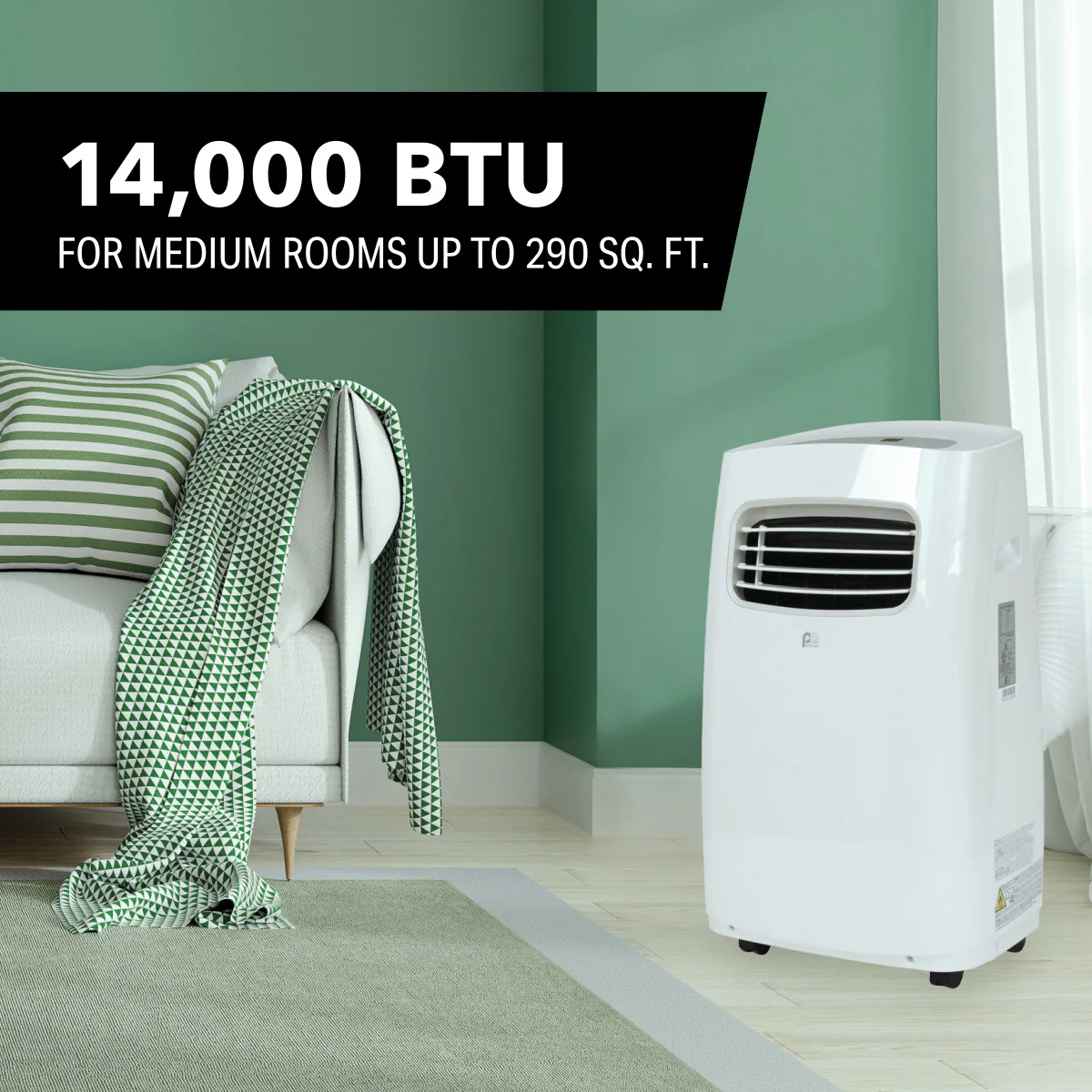 2026 14,000 BTU/8,200 SACC Portable Air Conditioner with Full-Function Remote Control