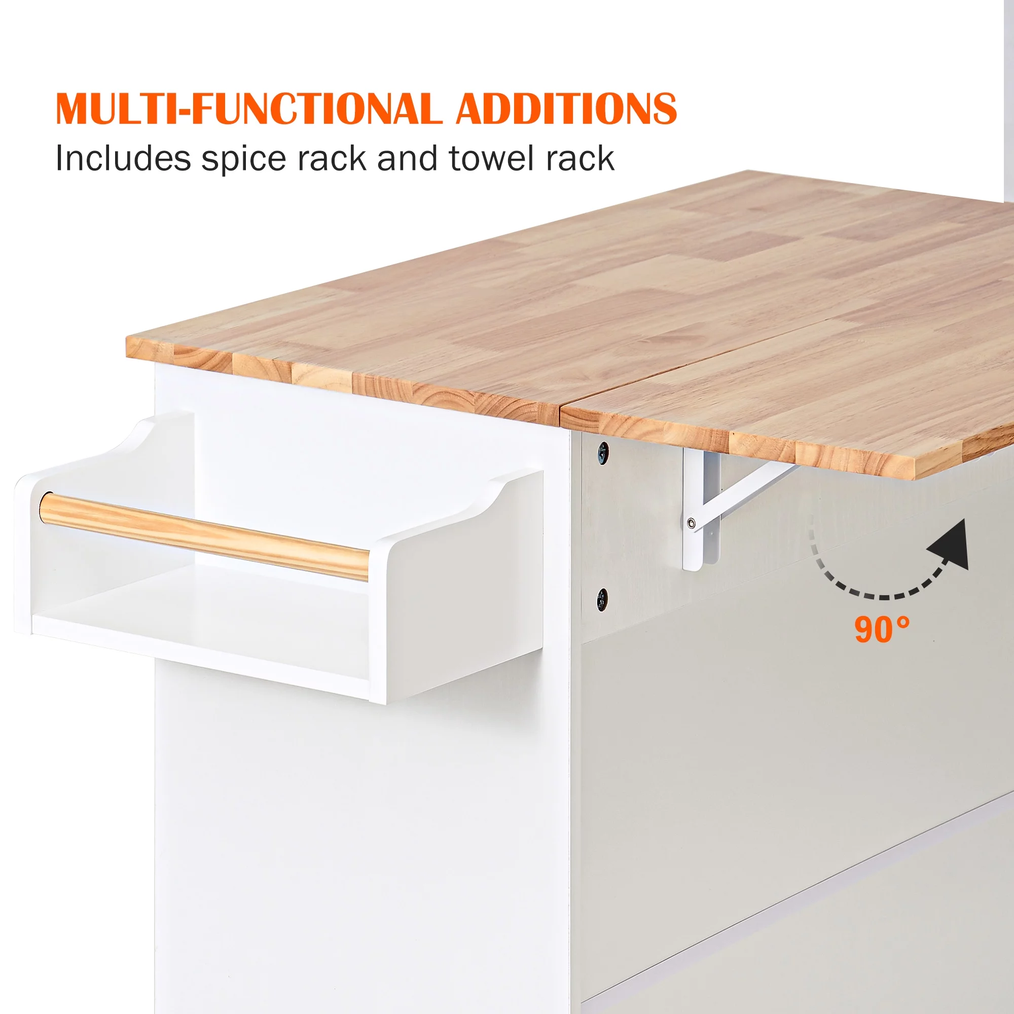 2026 SogesHome Kitchen Island with Hidden Cabinets, Sliding Drawers,and Adjustable Shelves