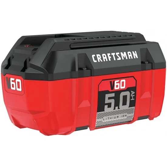 2026 CRAFTSMAN V60 5.0Ah Lithium Ion Battery with LED Indicator, No Memory Effect, 4-Year Warranty