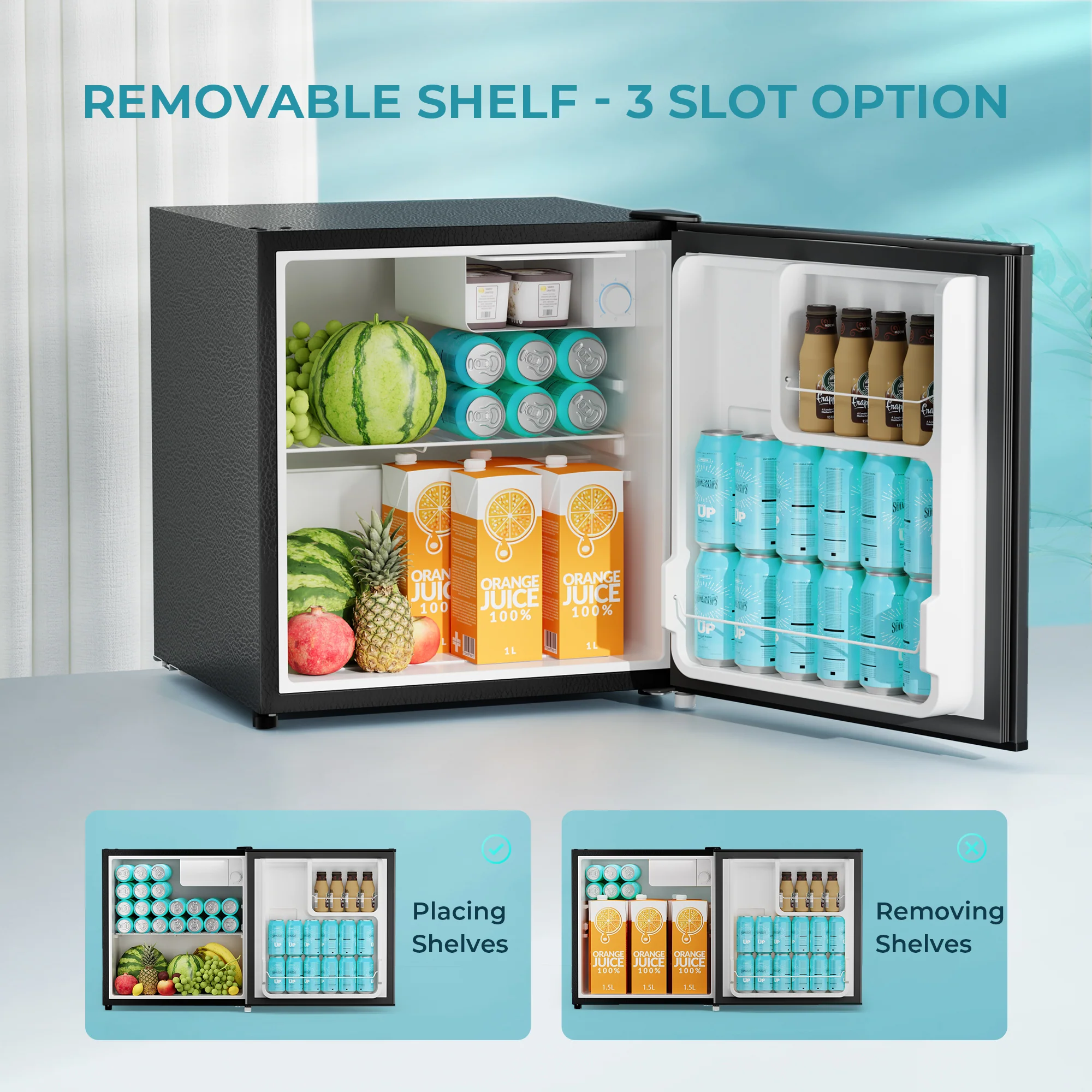 2026 EUHOMY 1.7 Cu.Ft Mini Fridge with Compact Freezer Temperature Control