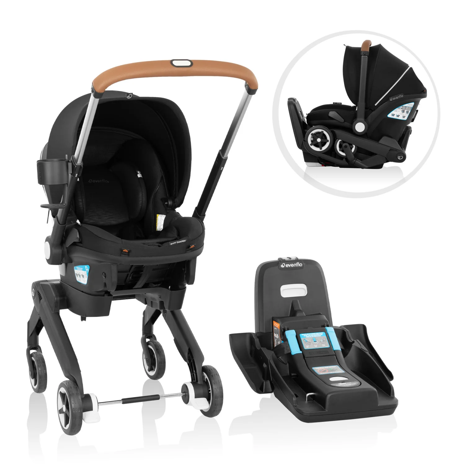 2026 Shyft DualRide Infant Car Seat Stroller Combo w Carryall Storage & Extended Canopy